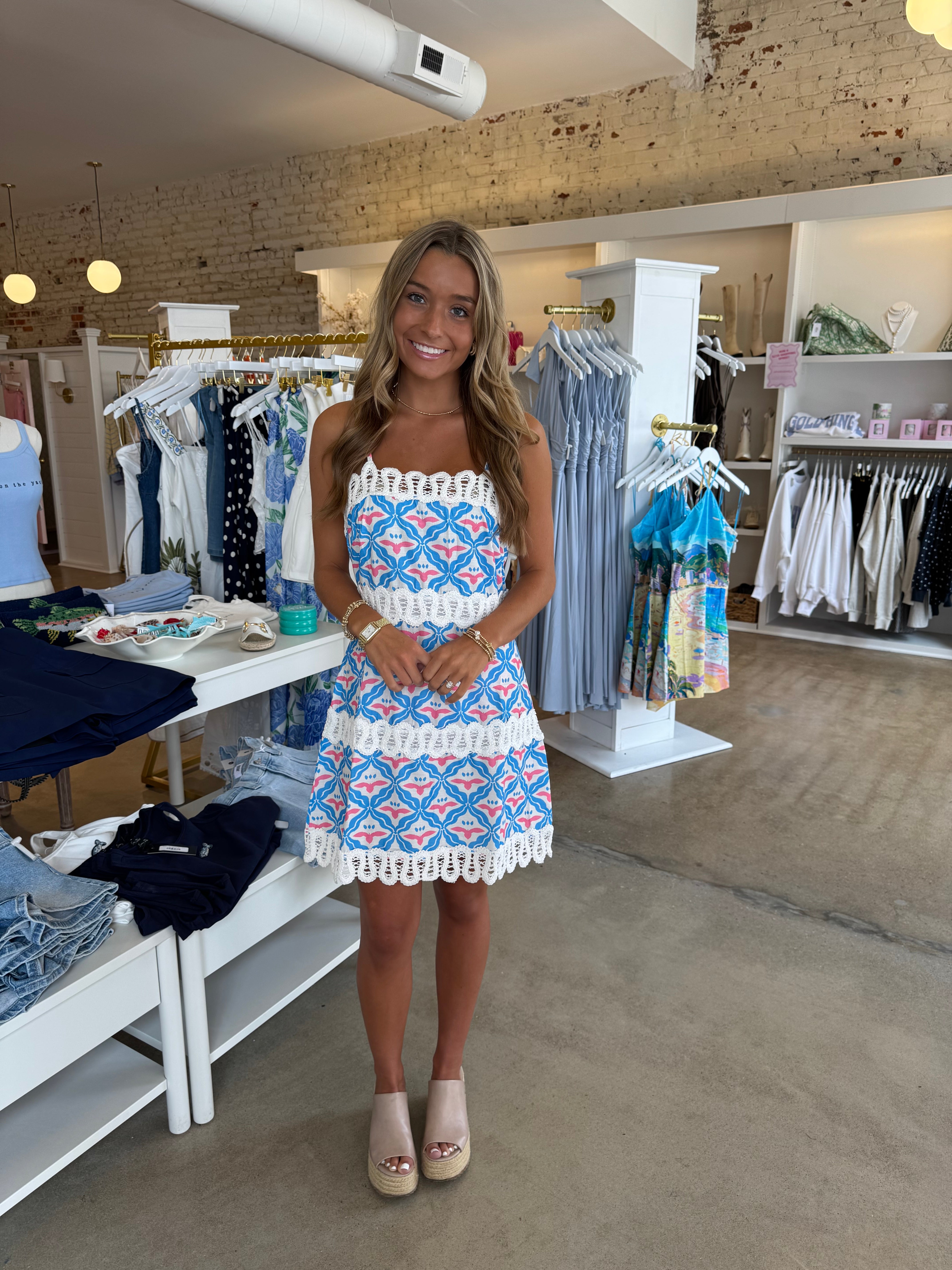 Madigan Linen Mini Dress - Blue