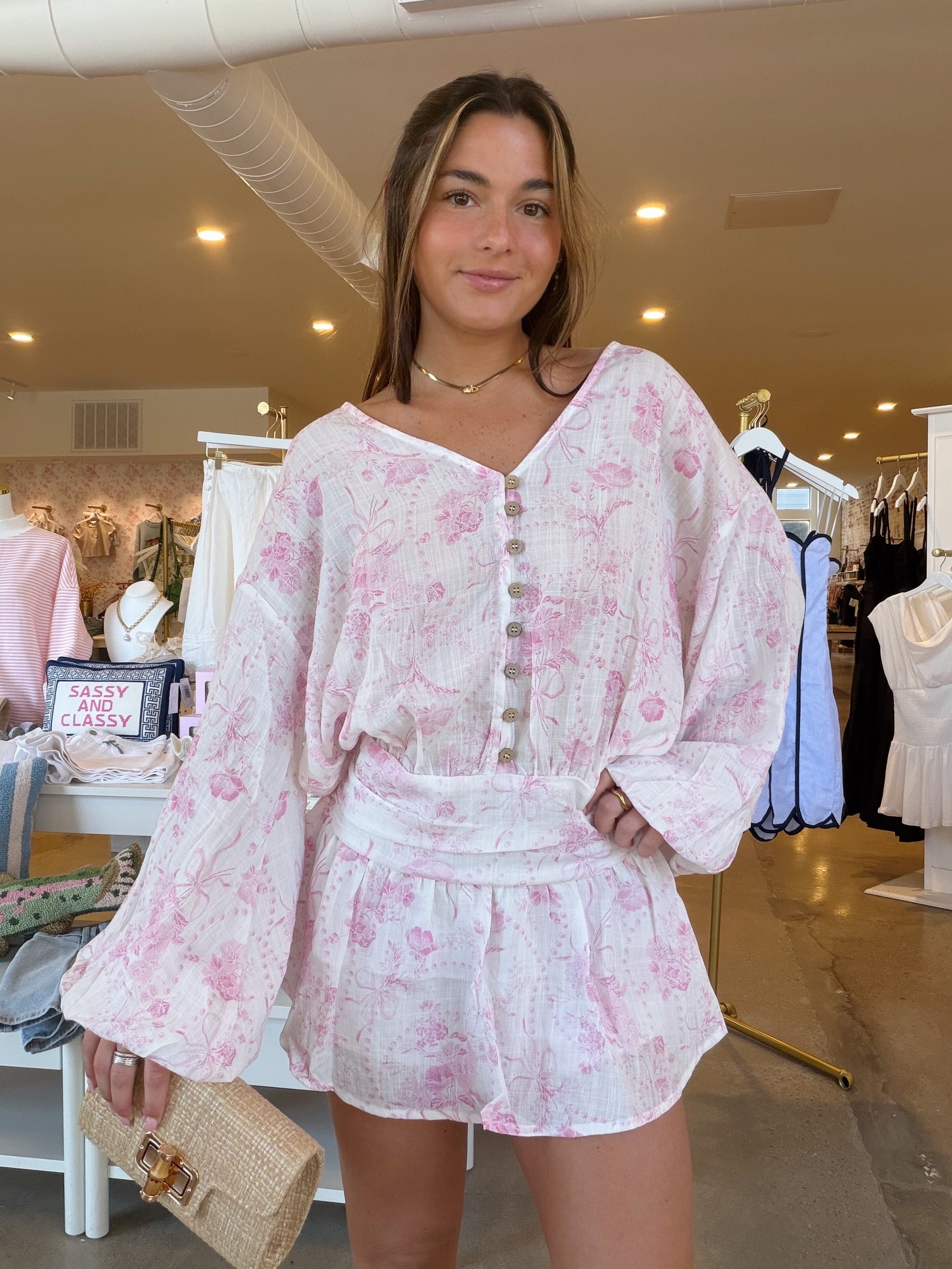 Fancy That Puff Sleeve Mini Dress - Pink