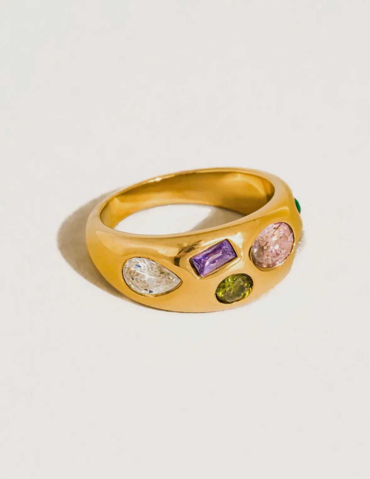 Orlume 18K Gold Non-Tarnish Colorful Dome Ring