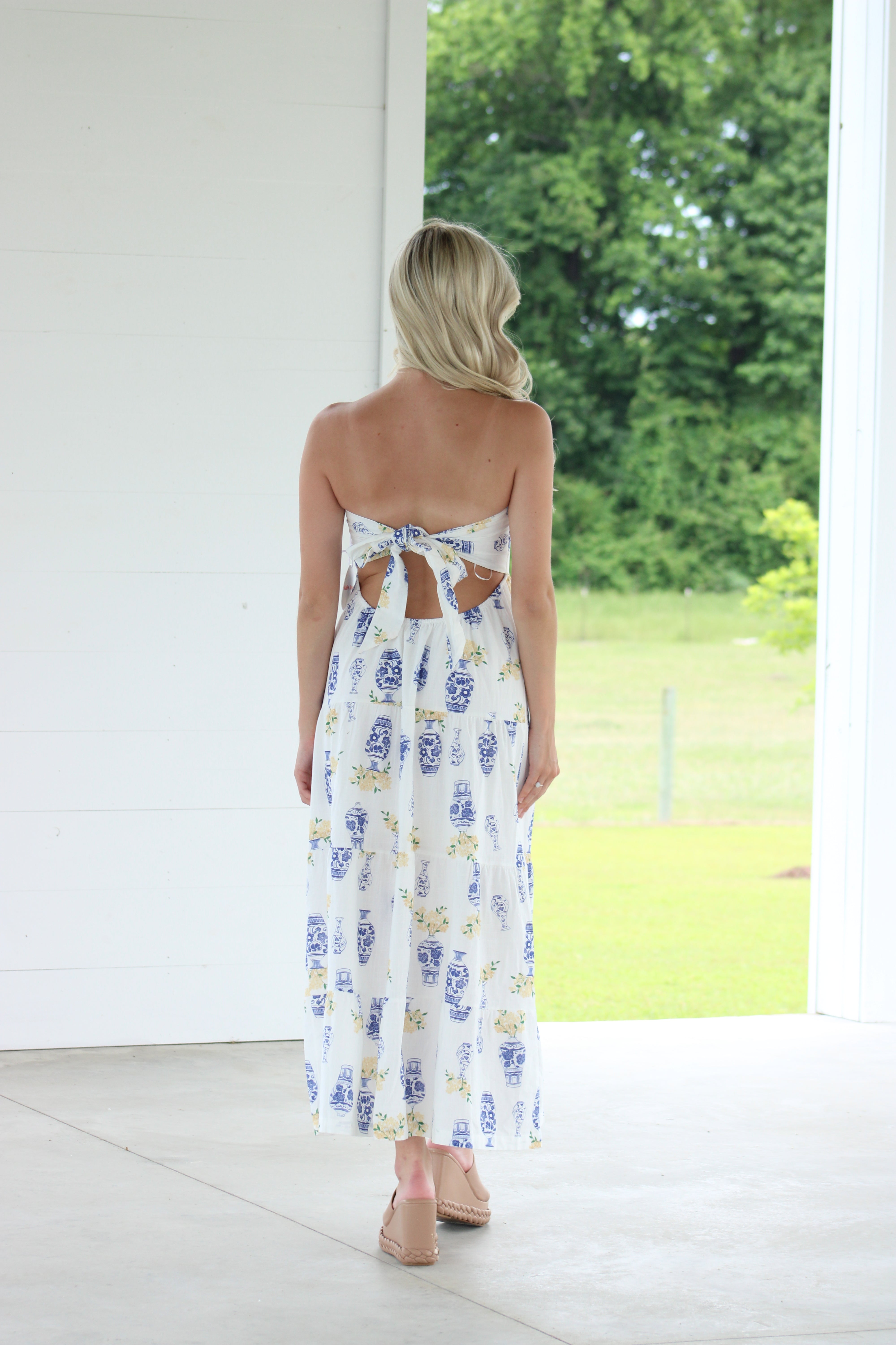 Next To Me Midi Dress - White Multi