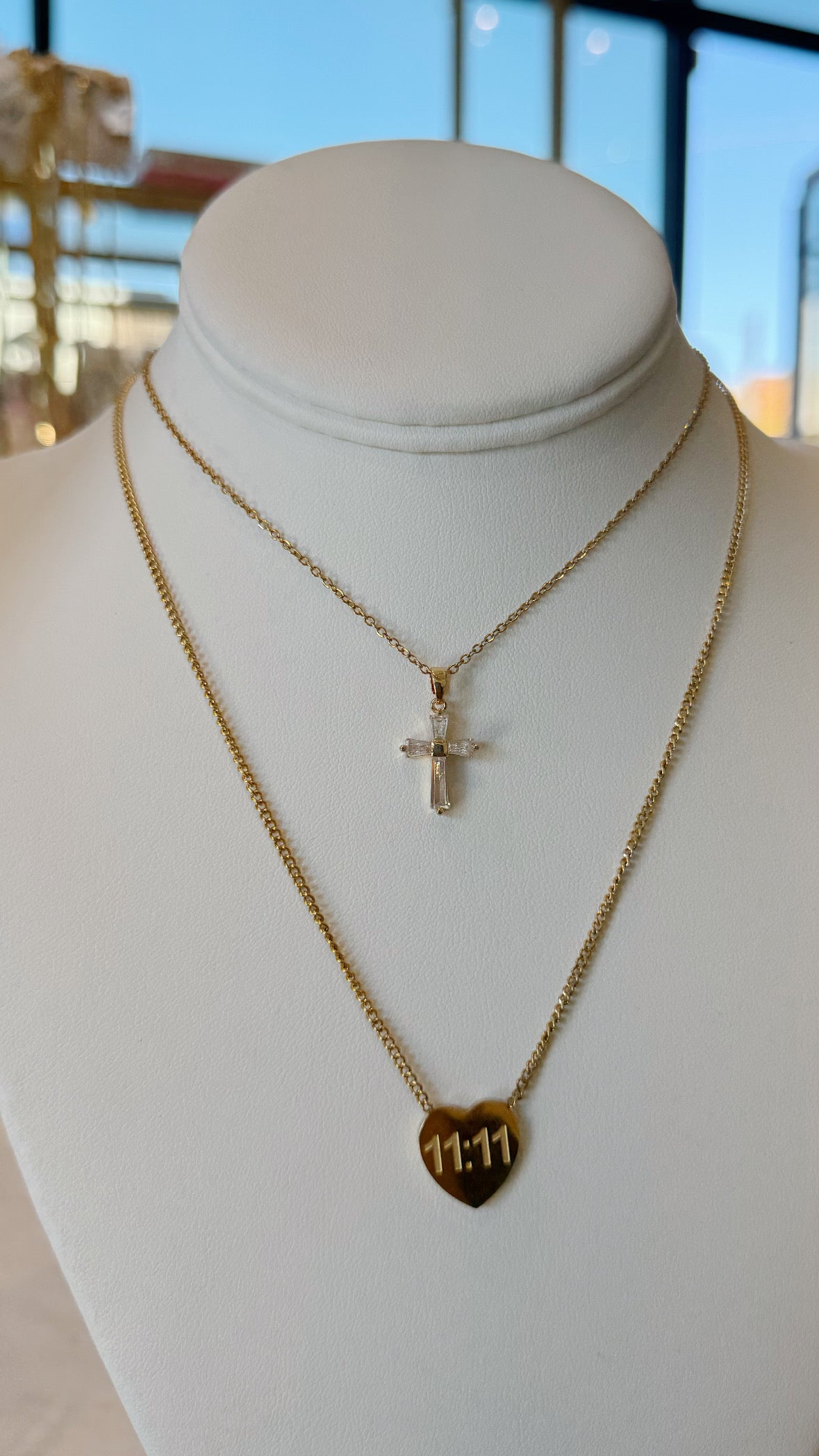 Small Crystal Cross Necklace
