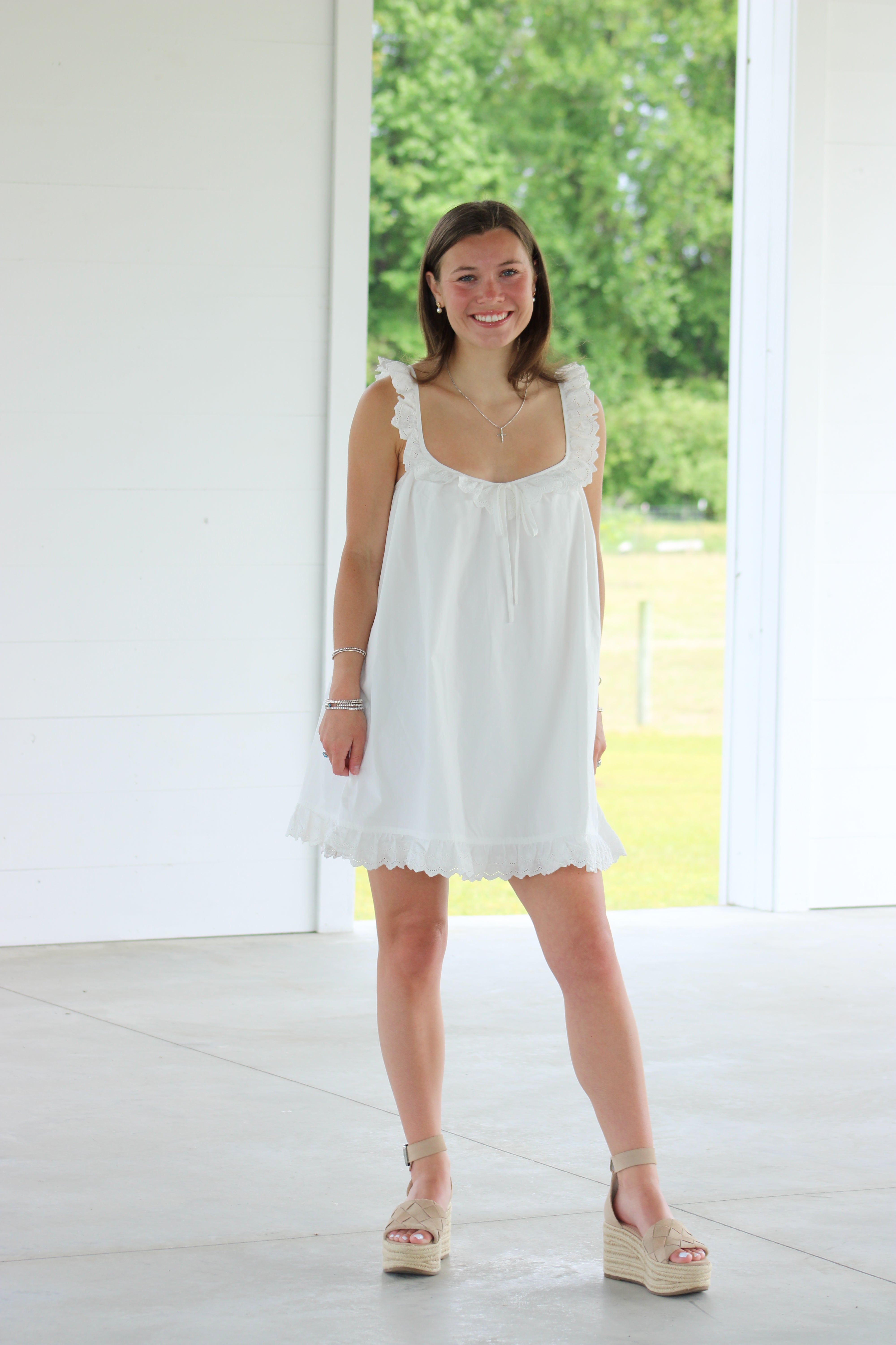 Millie Babydoll Dress - White