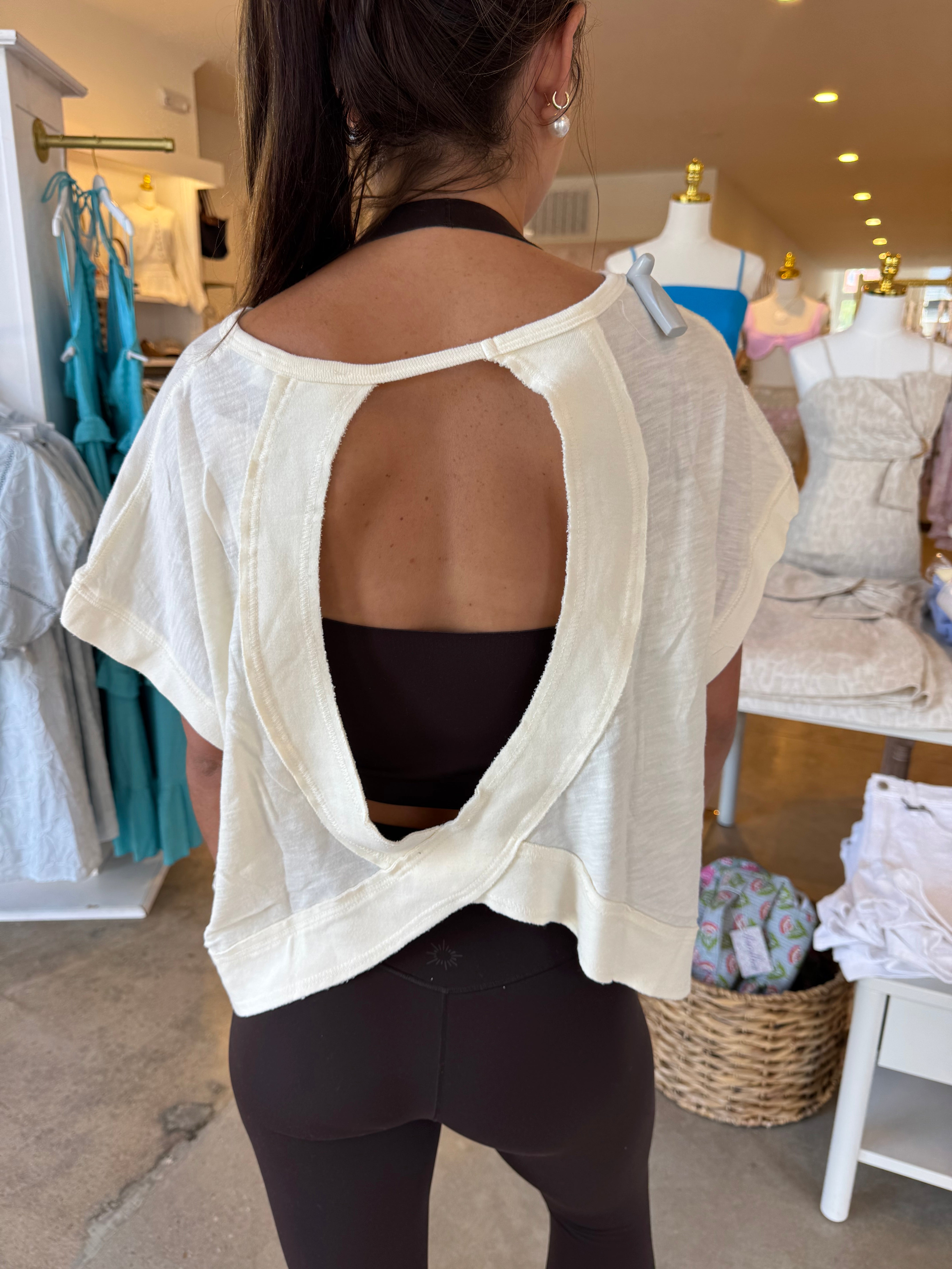Get Moving Open Back Top - Butter Yellow