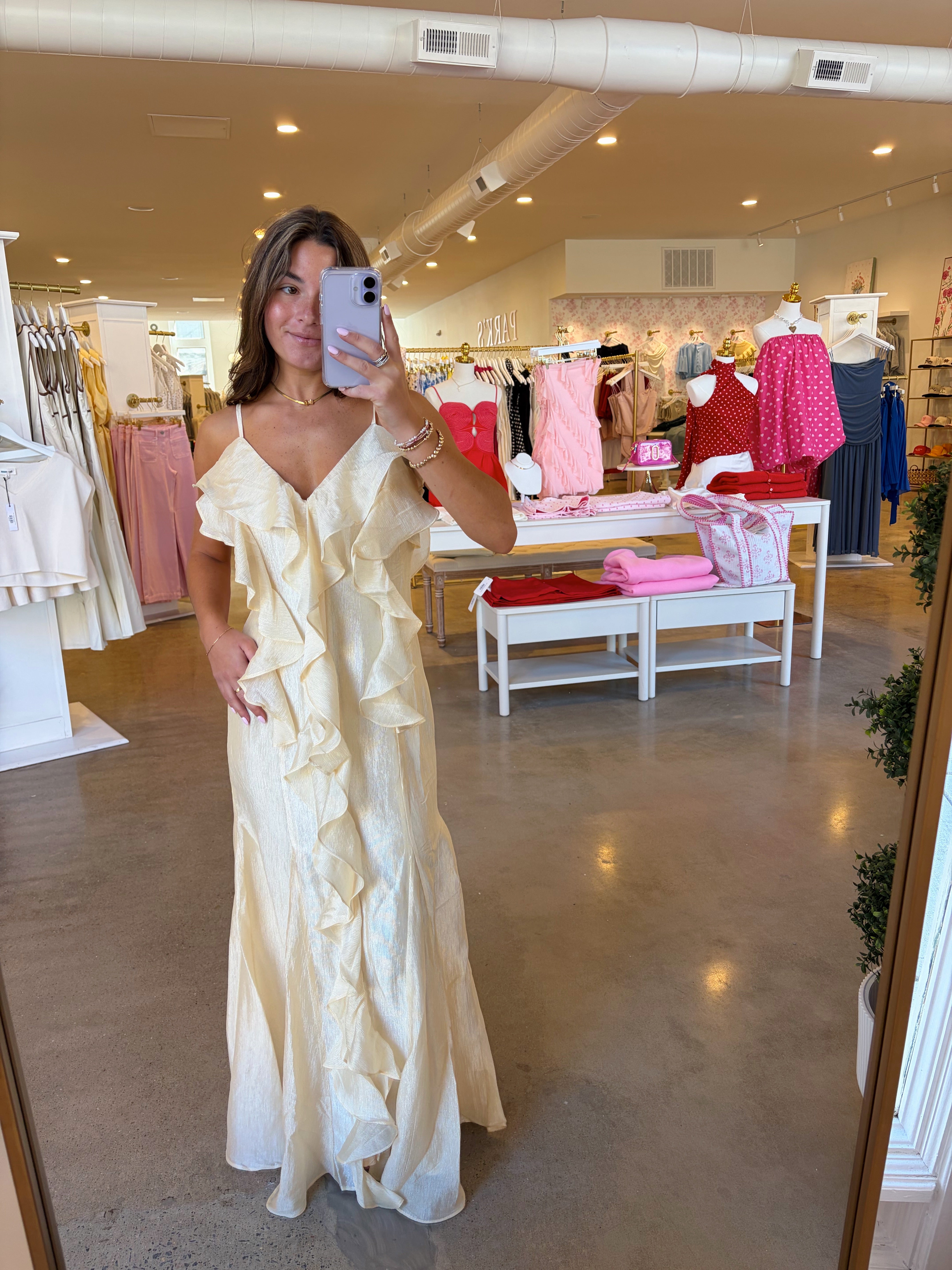 Vera Ruffle Maxi Dress - Butter Yellow