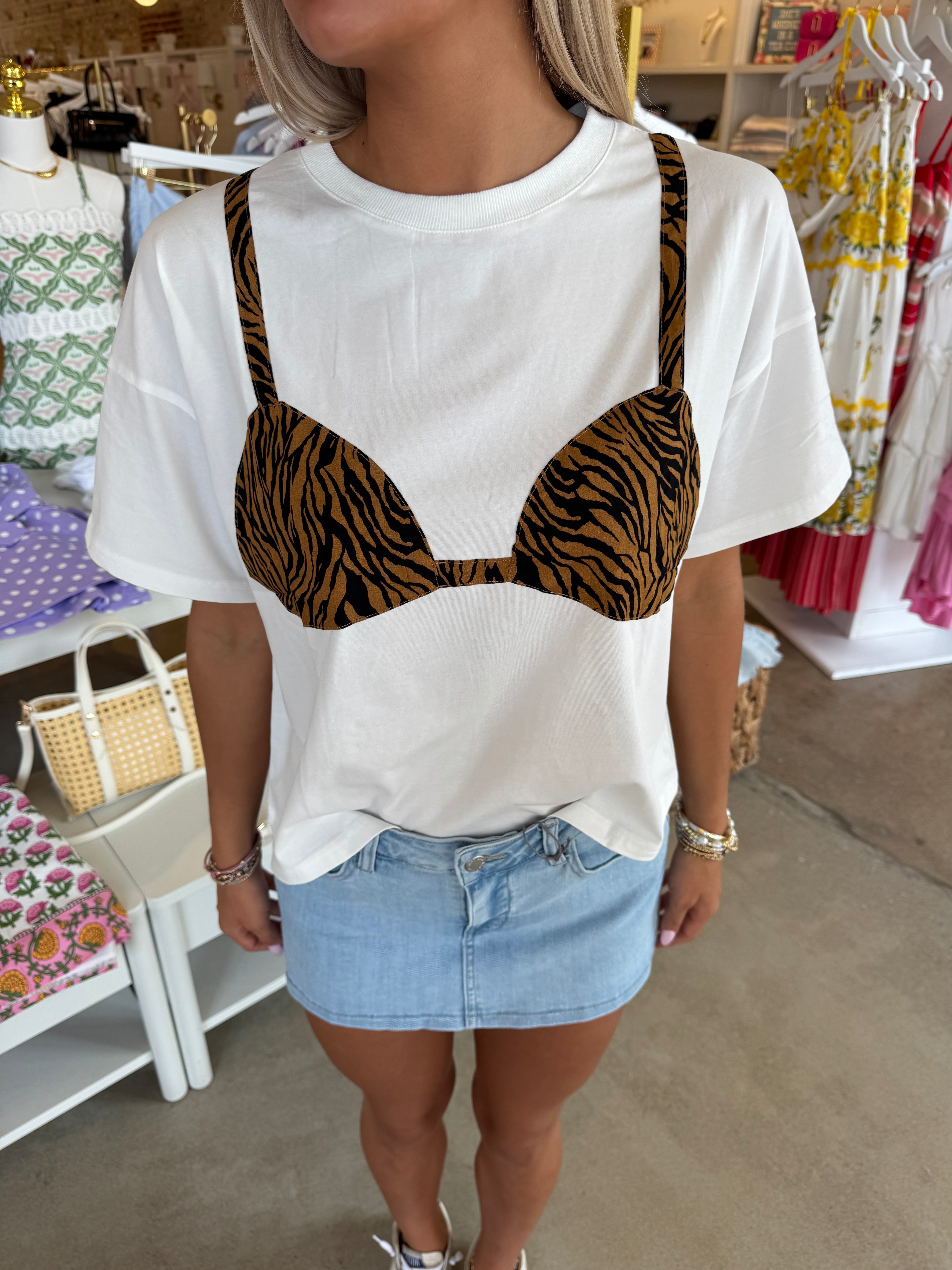 Tiger Bikini Tee - White