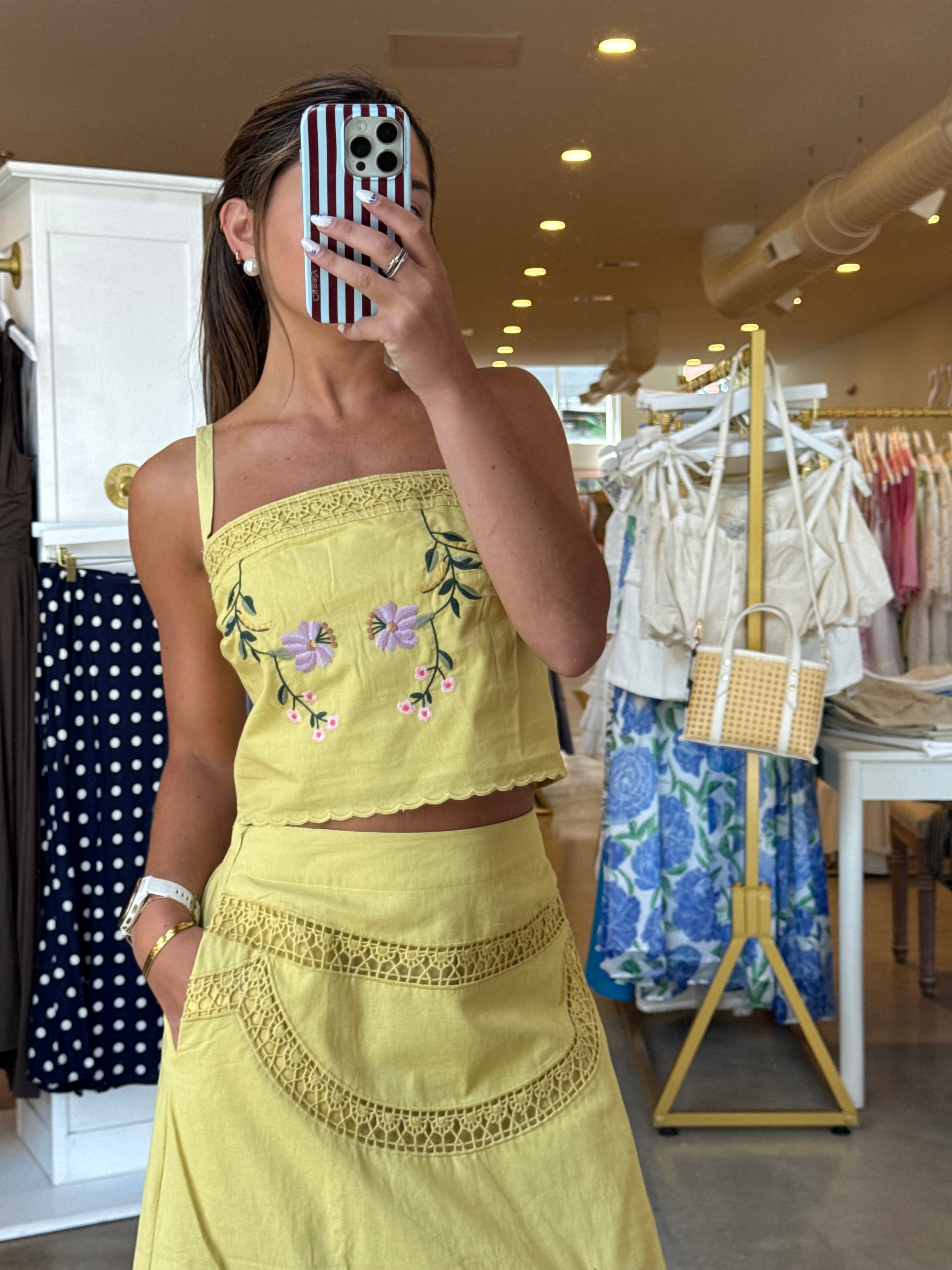 Siena Top & Maxi Skirt Set - Yellow Iris