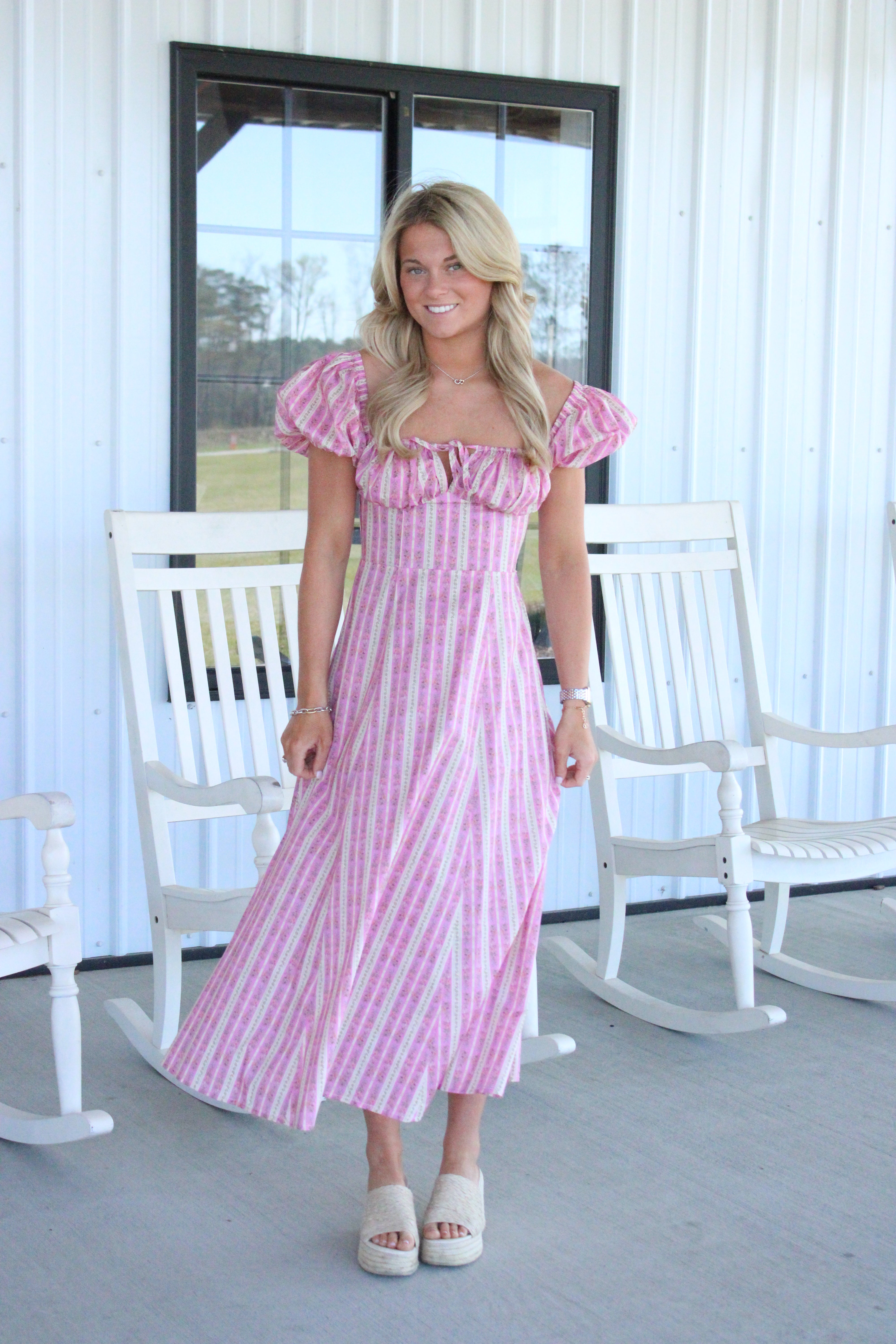 Melody Puff Sleeve Midi Dress