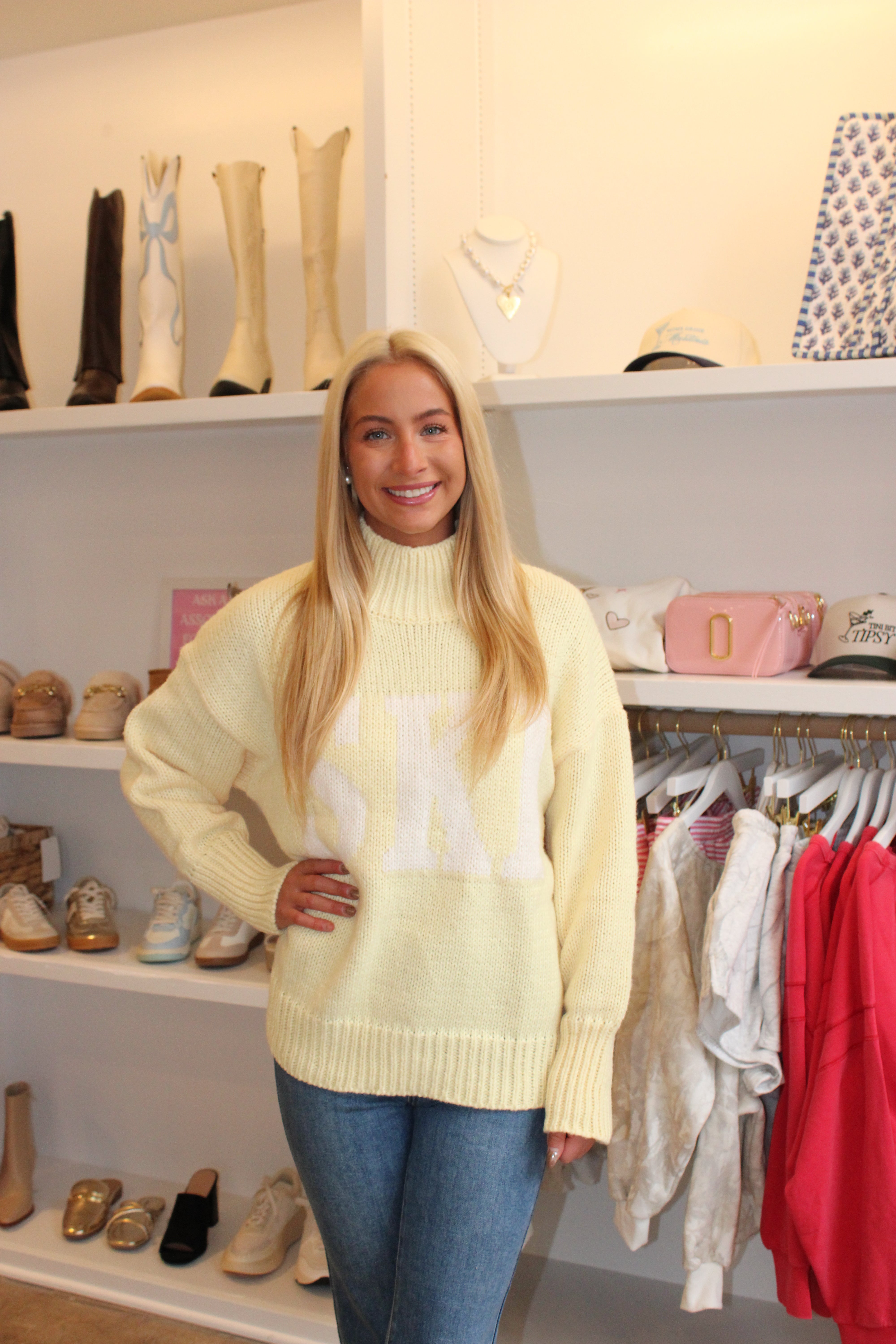 SKI Oversized Sweater - Butter