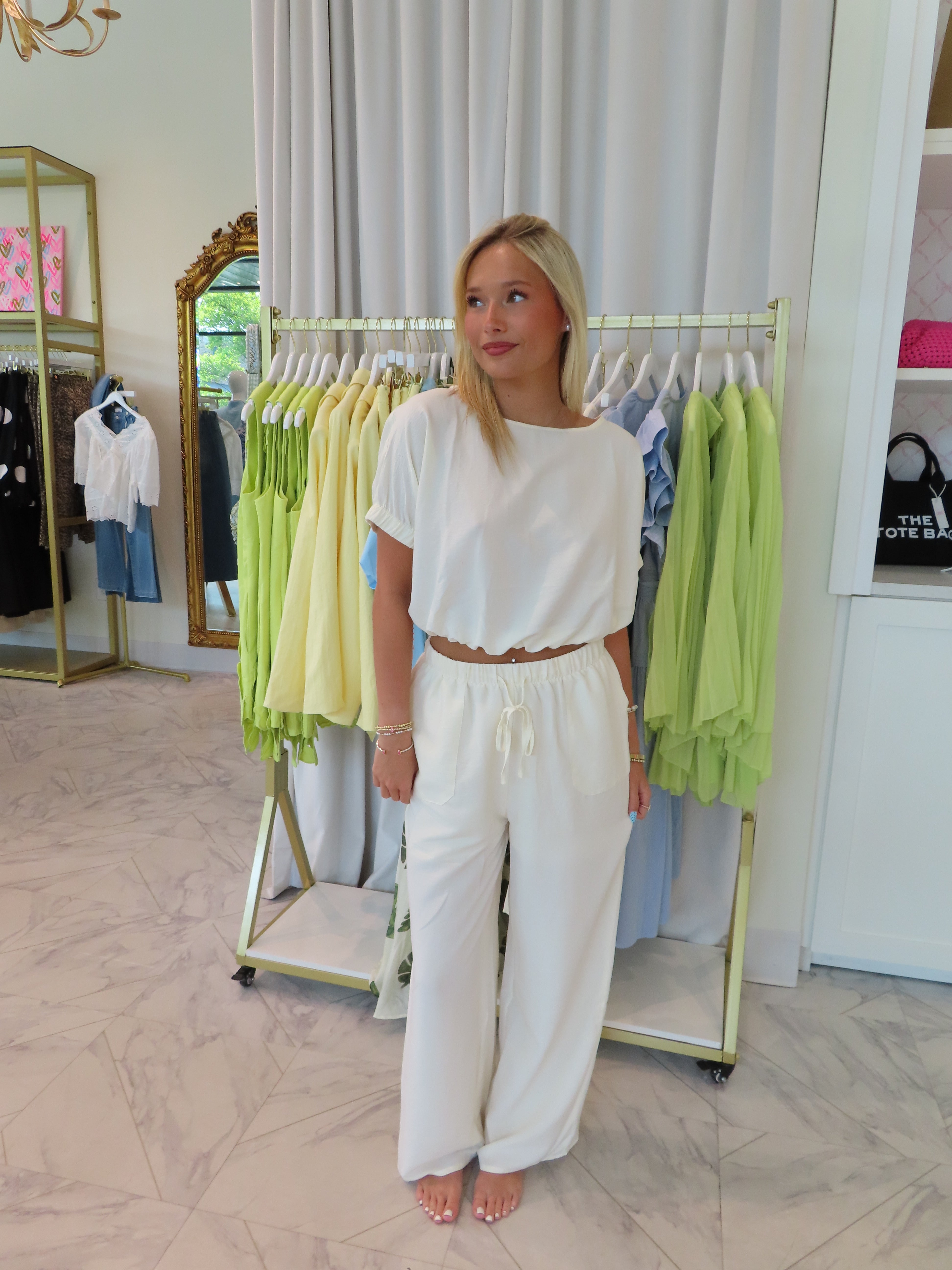 Sweet Escape Top & Pants Set - Ivory