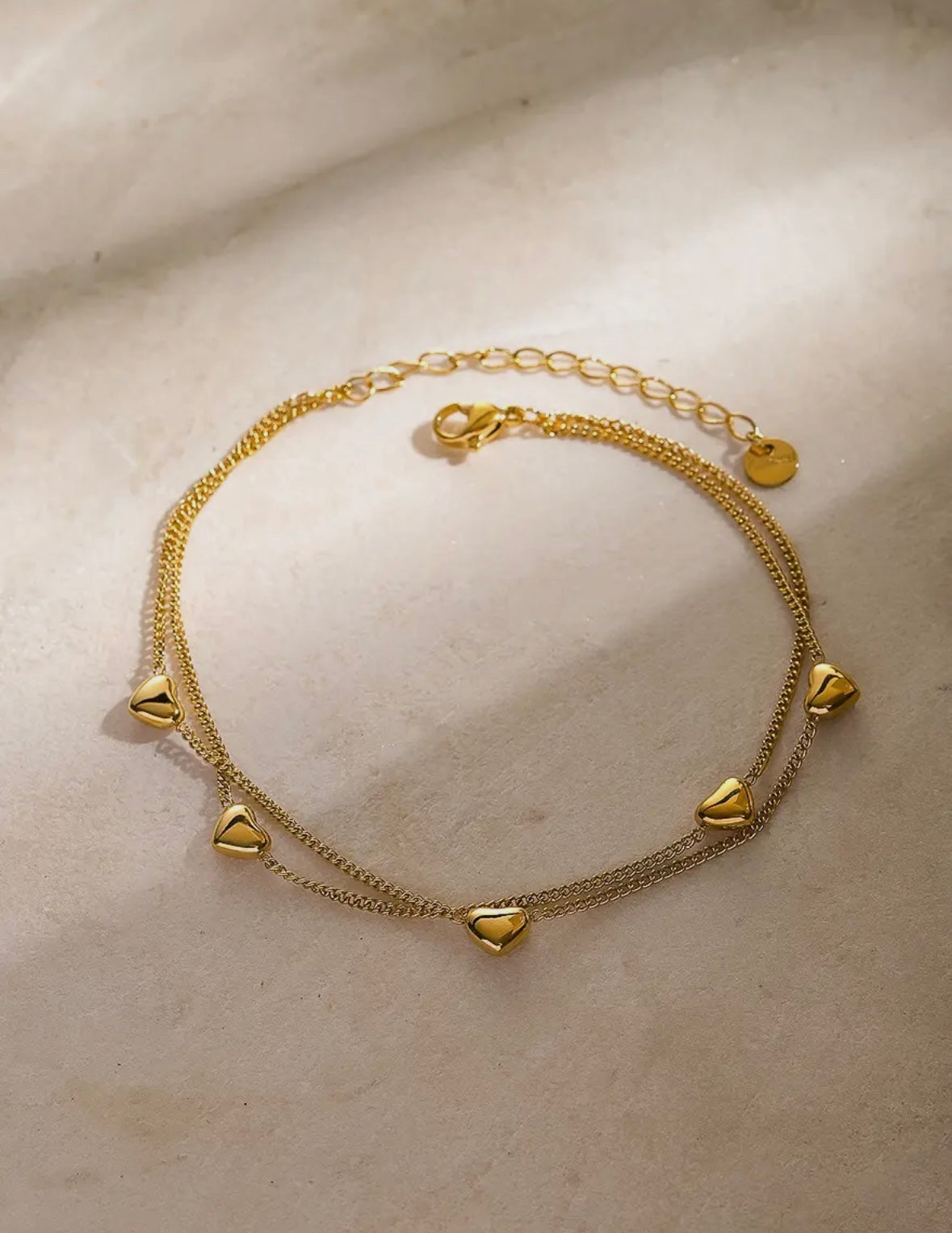 Multi Heart Bracelet/Anklet - Gold