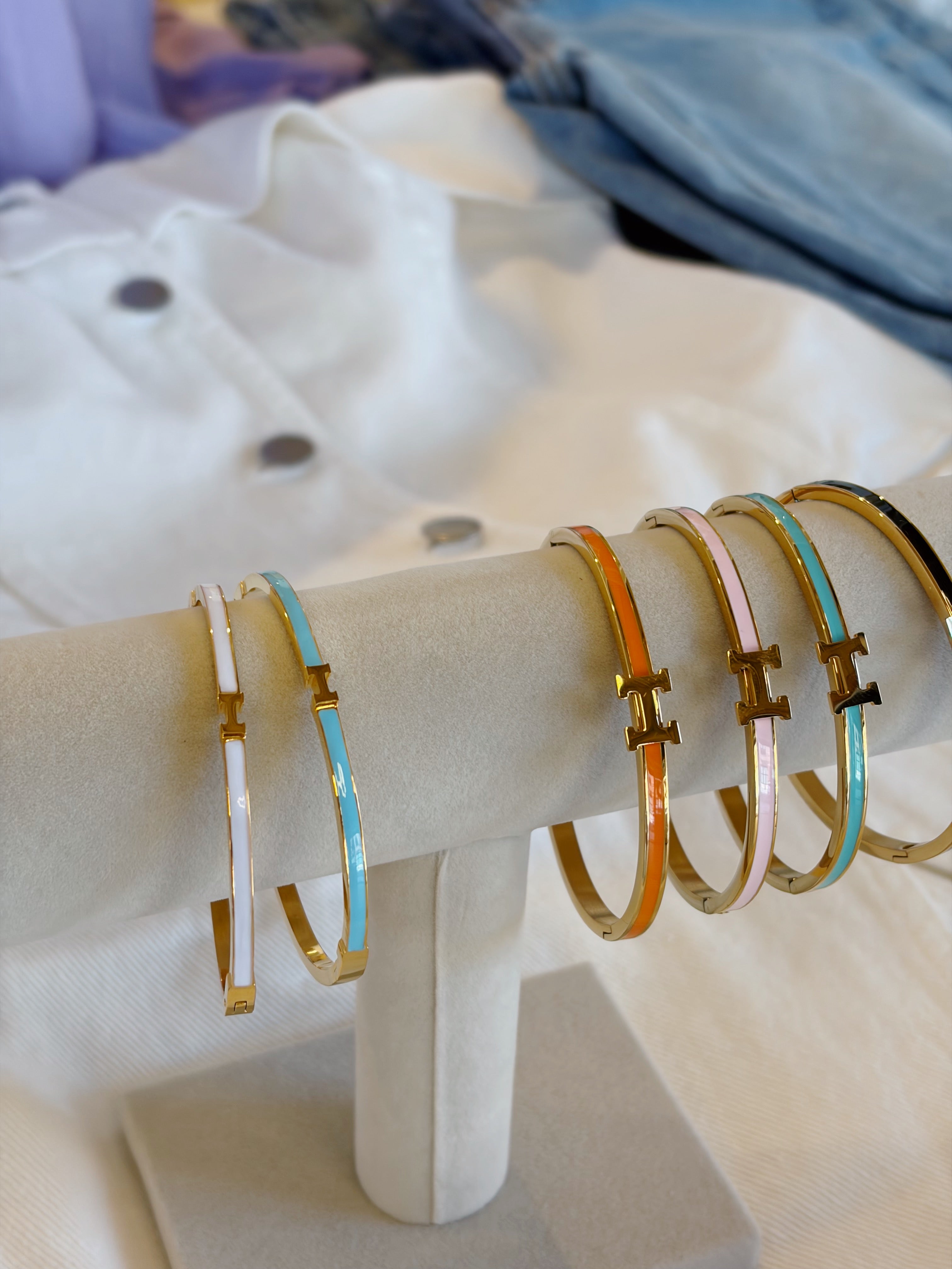 Thin Initial Bangle Bracelet