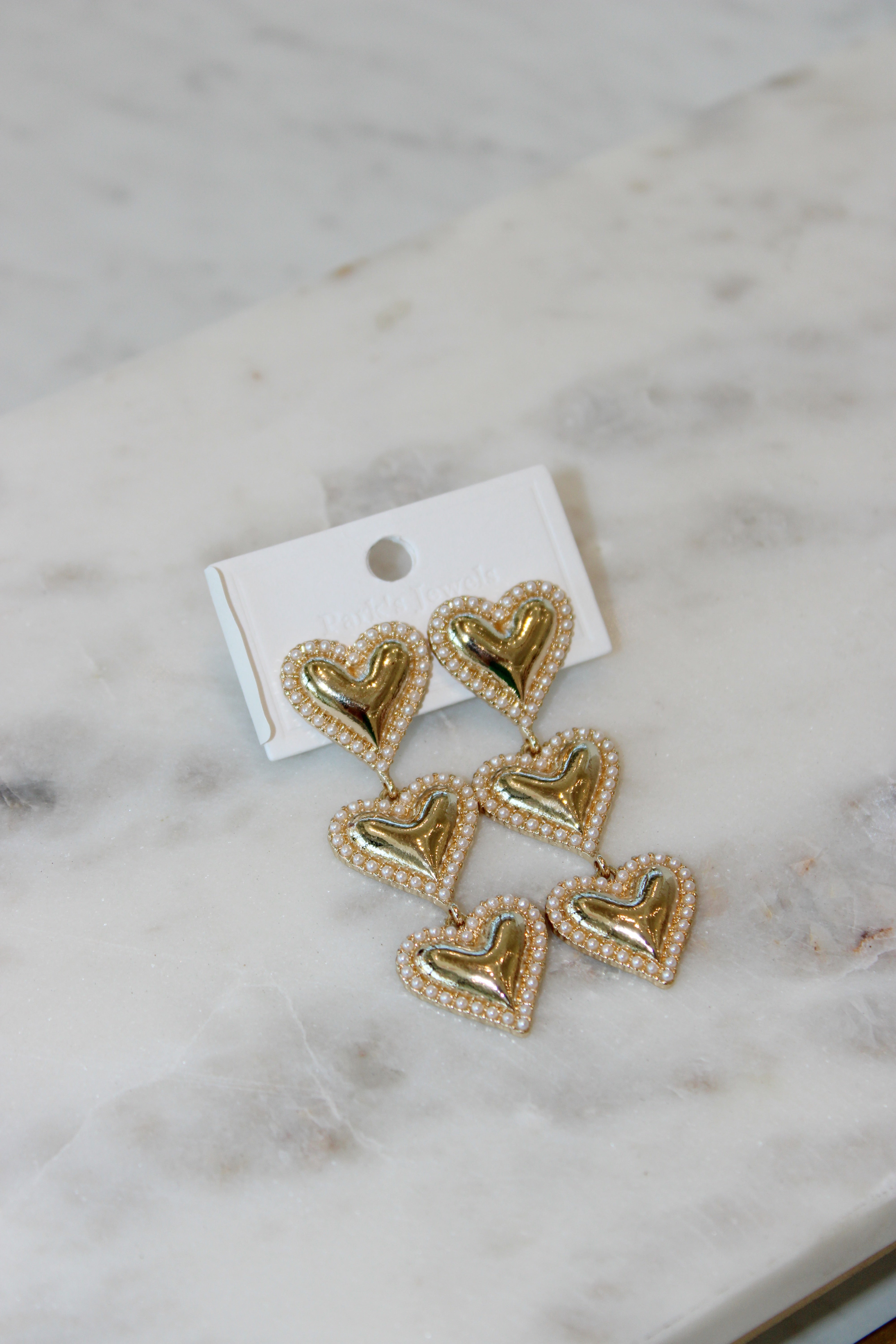 Triple Heart Earrings