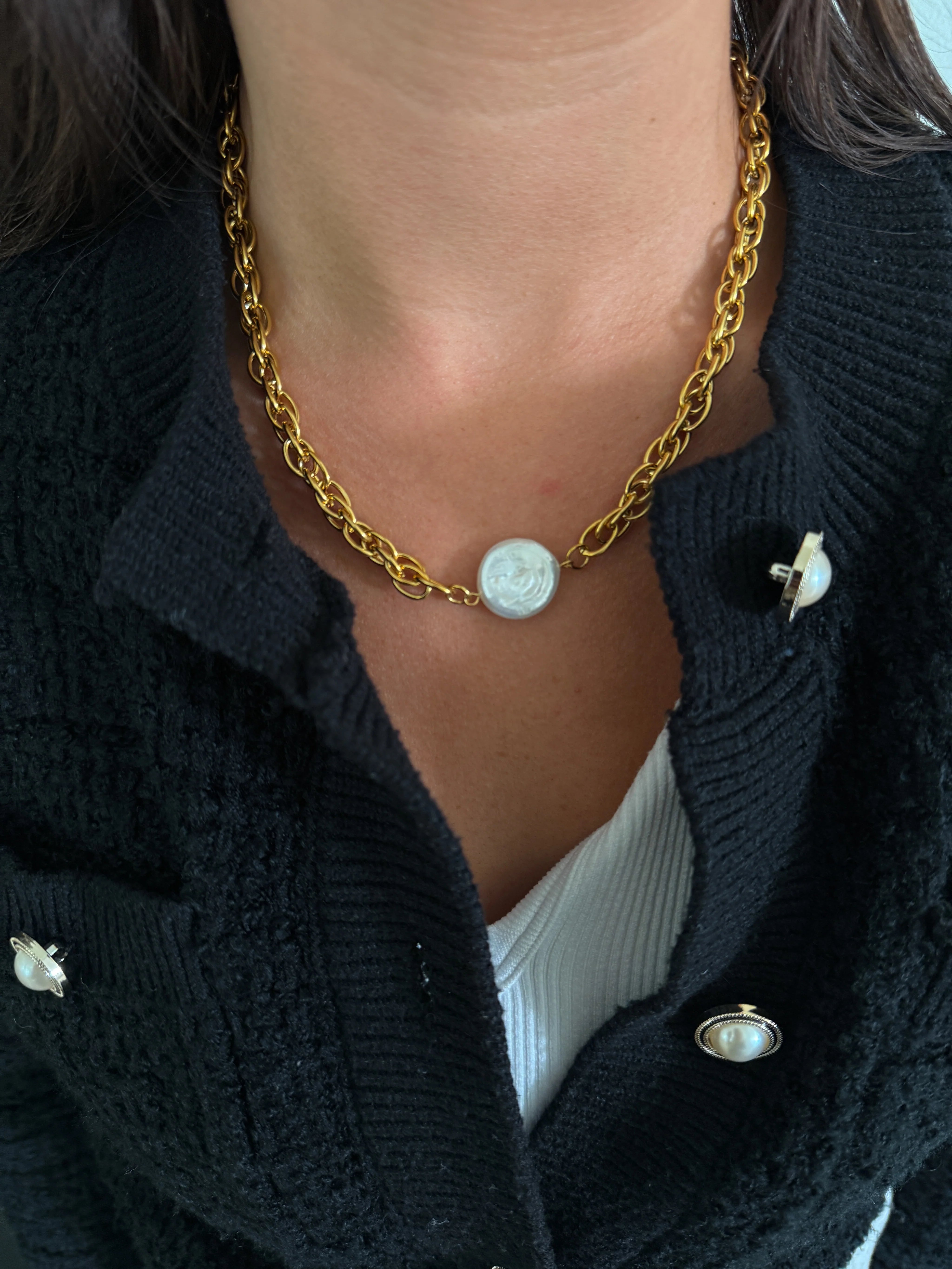 Golden Pearl Necklace