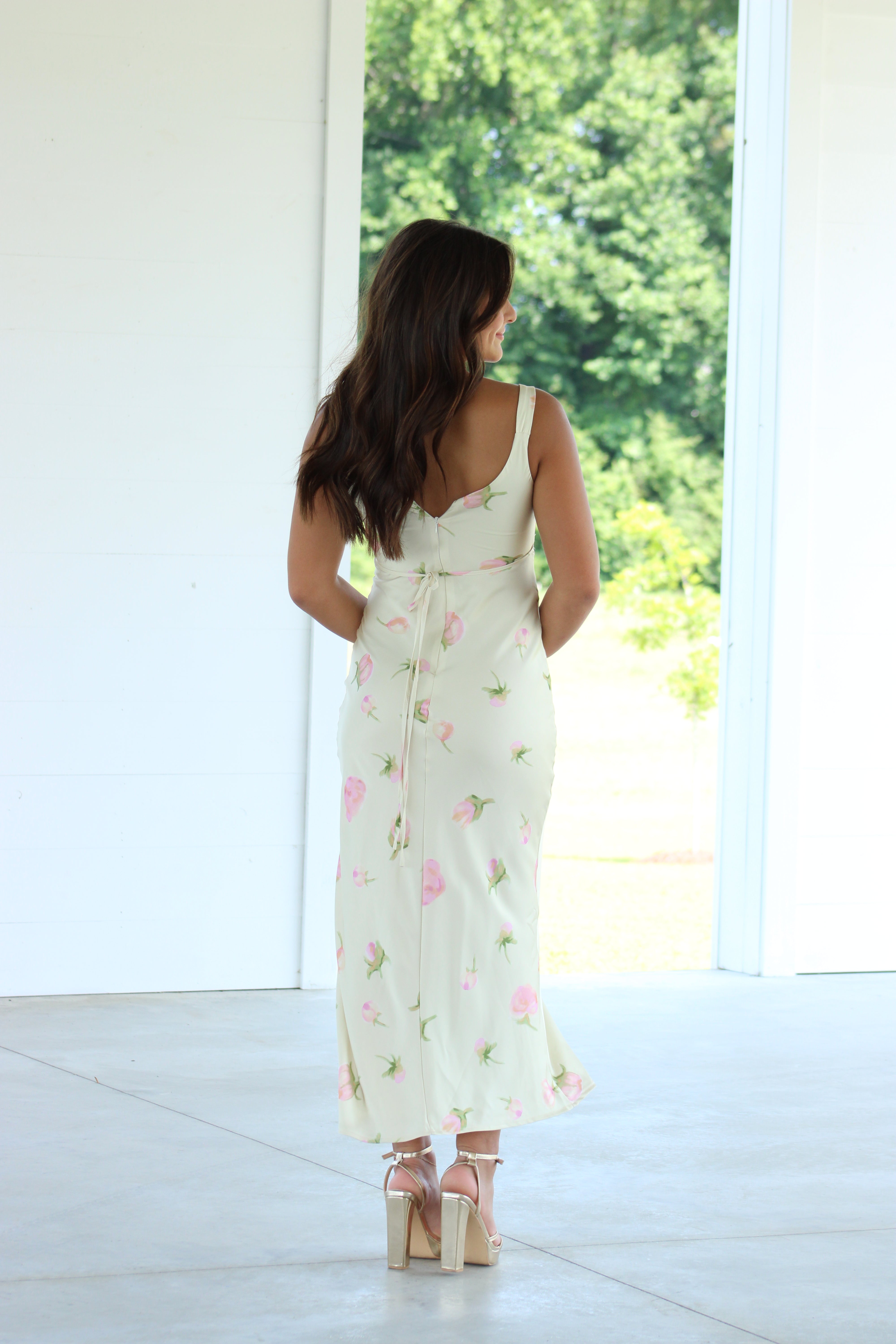 Molly Midi Dress - Cream Floral