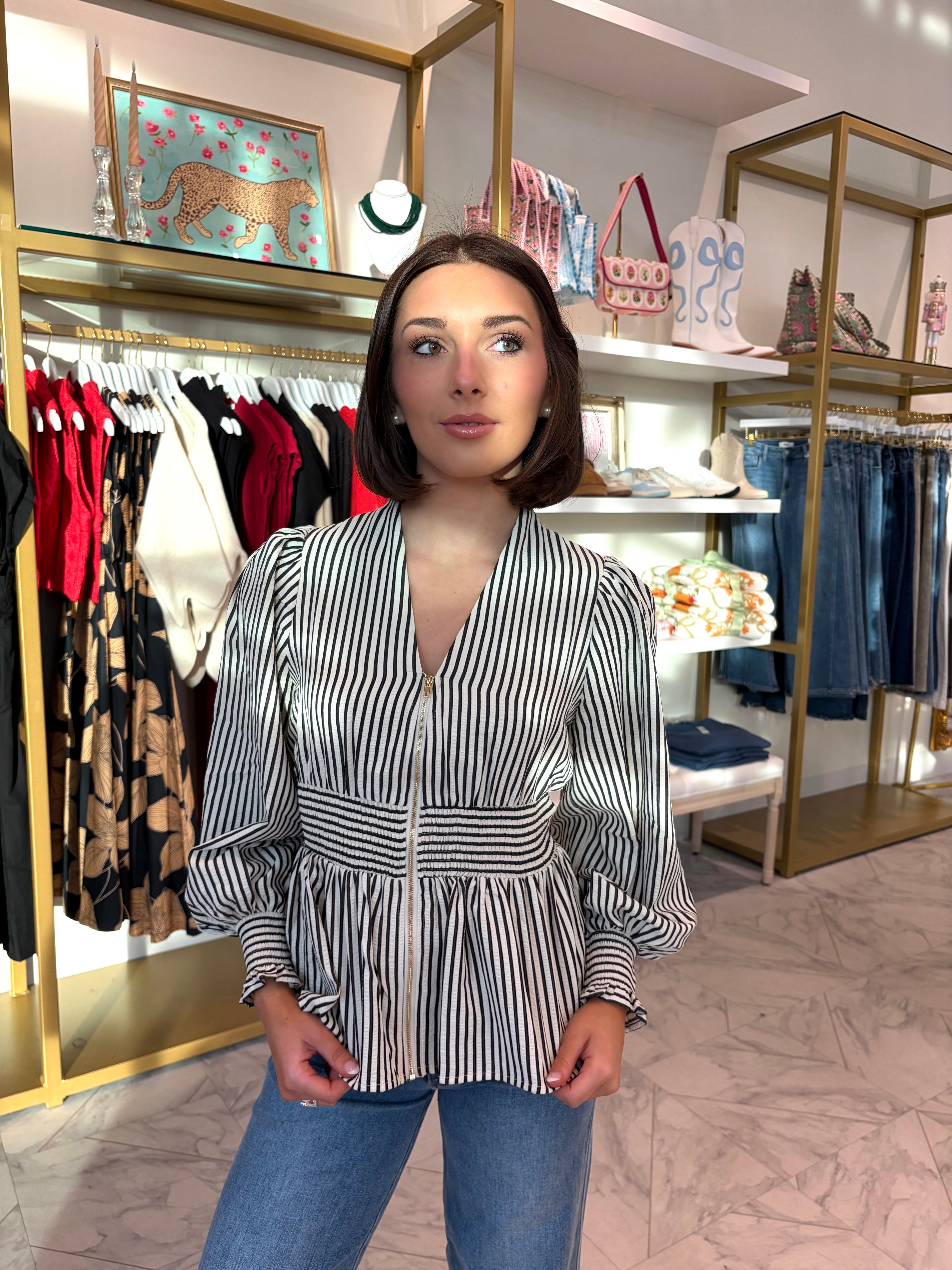 Farah Top - Black Stripe