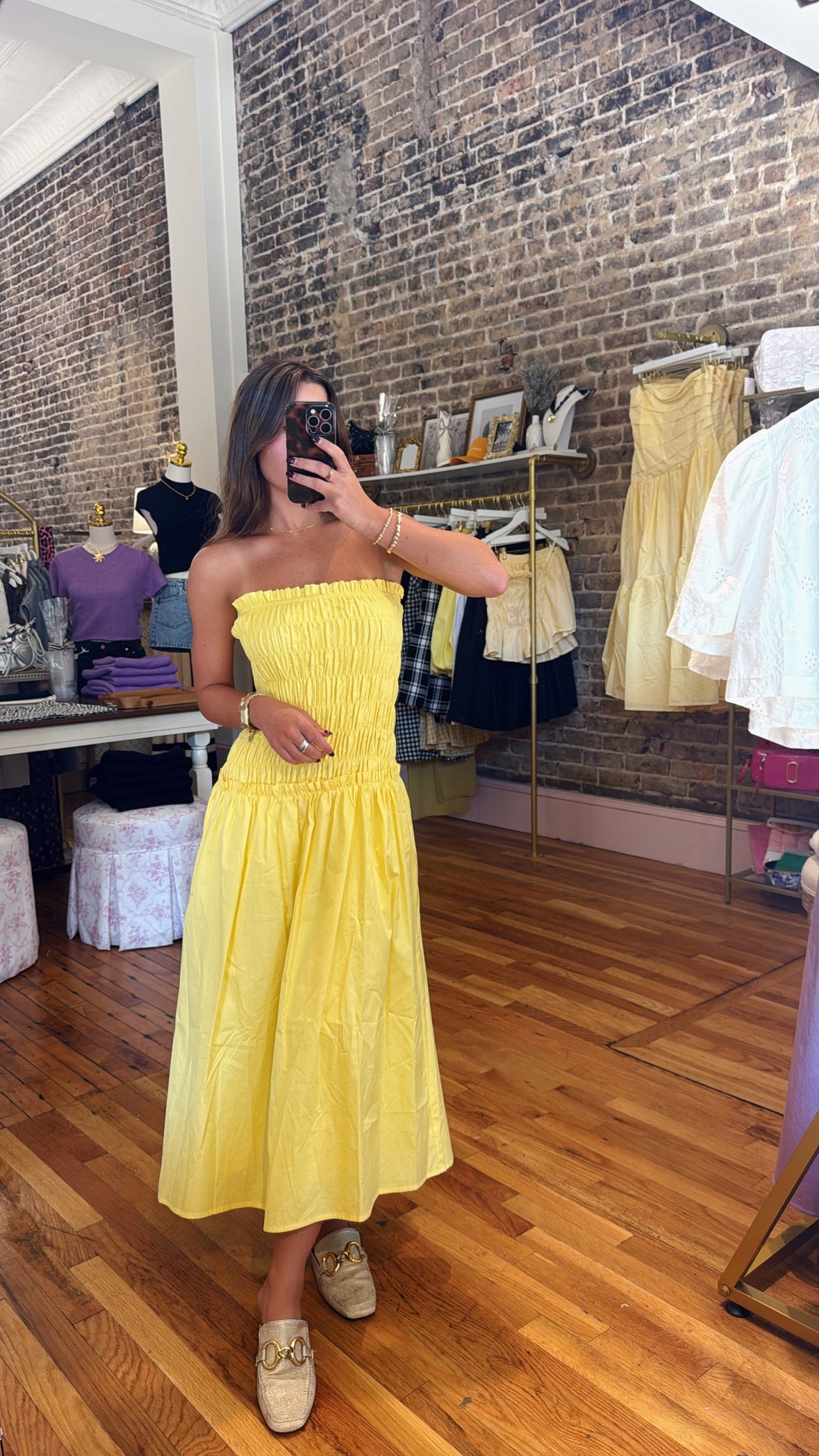 Lennox Midi Dress - Yellow