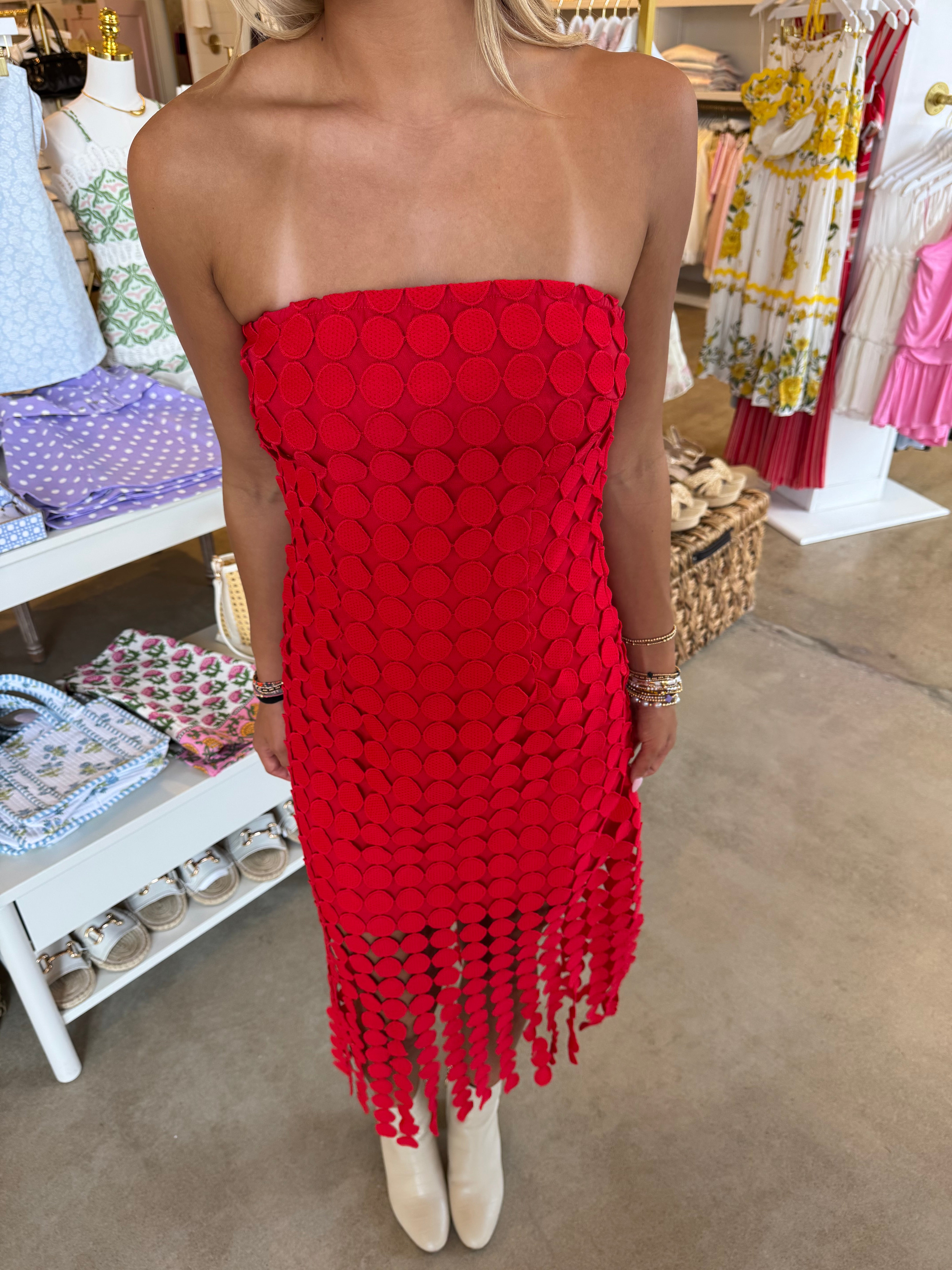 Sun Goes Down Midi Dress - Red