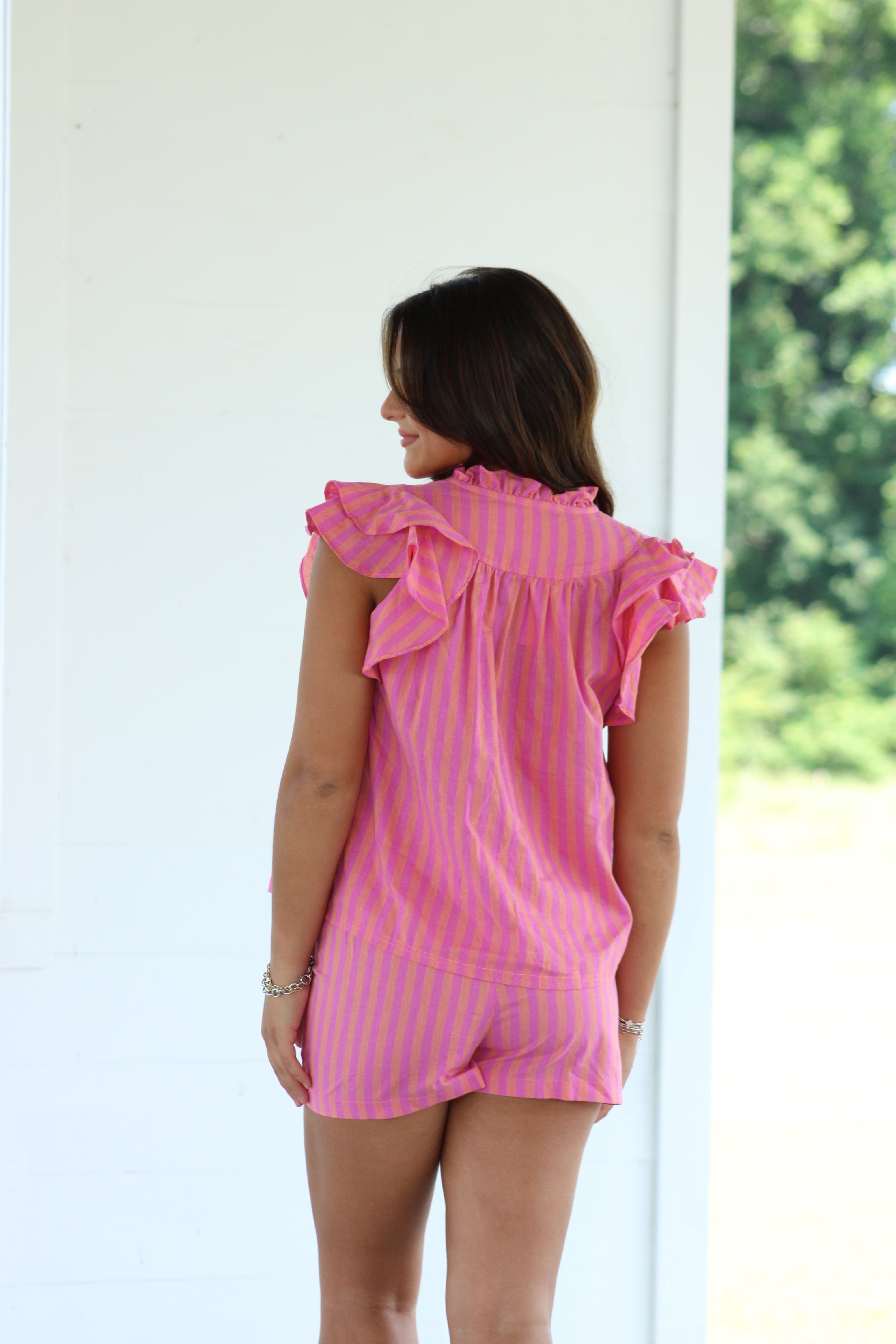Karlee Top & Shorts Set - Pink/Orange