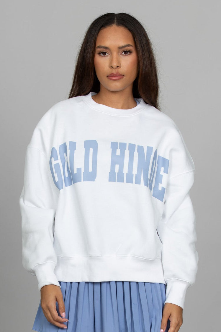 Gold Hinge White Periwinkle GH Wide Arm Sweatshirt