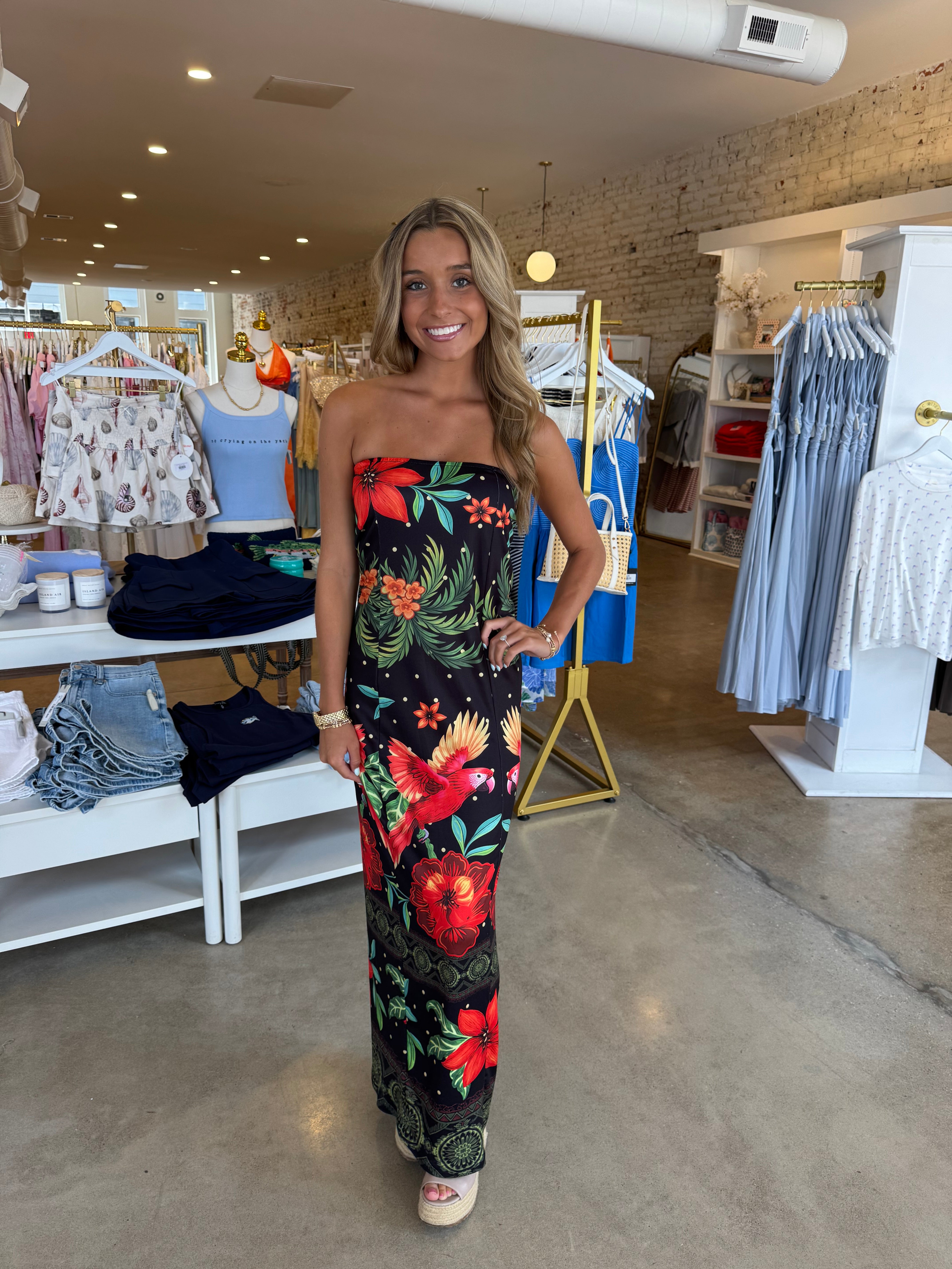 Rainforest Dreams Maxi Dress - Black