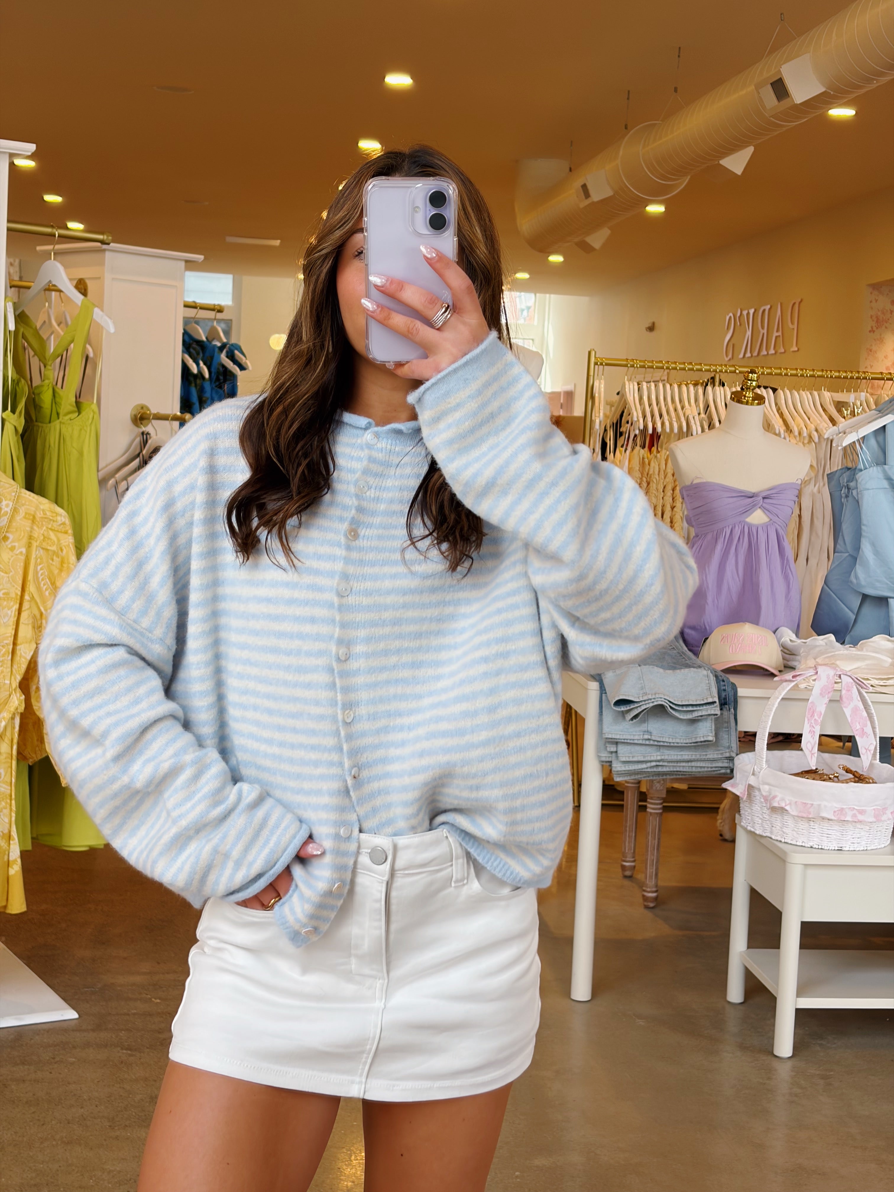 Kristin Knit Cardigan - Light Blue