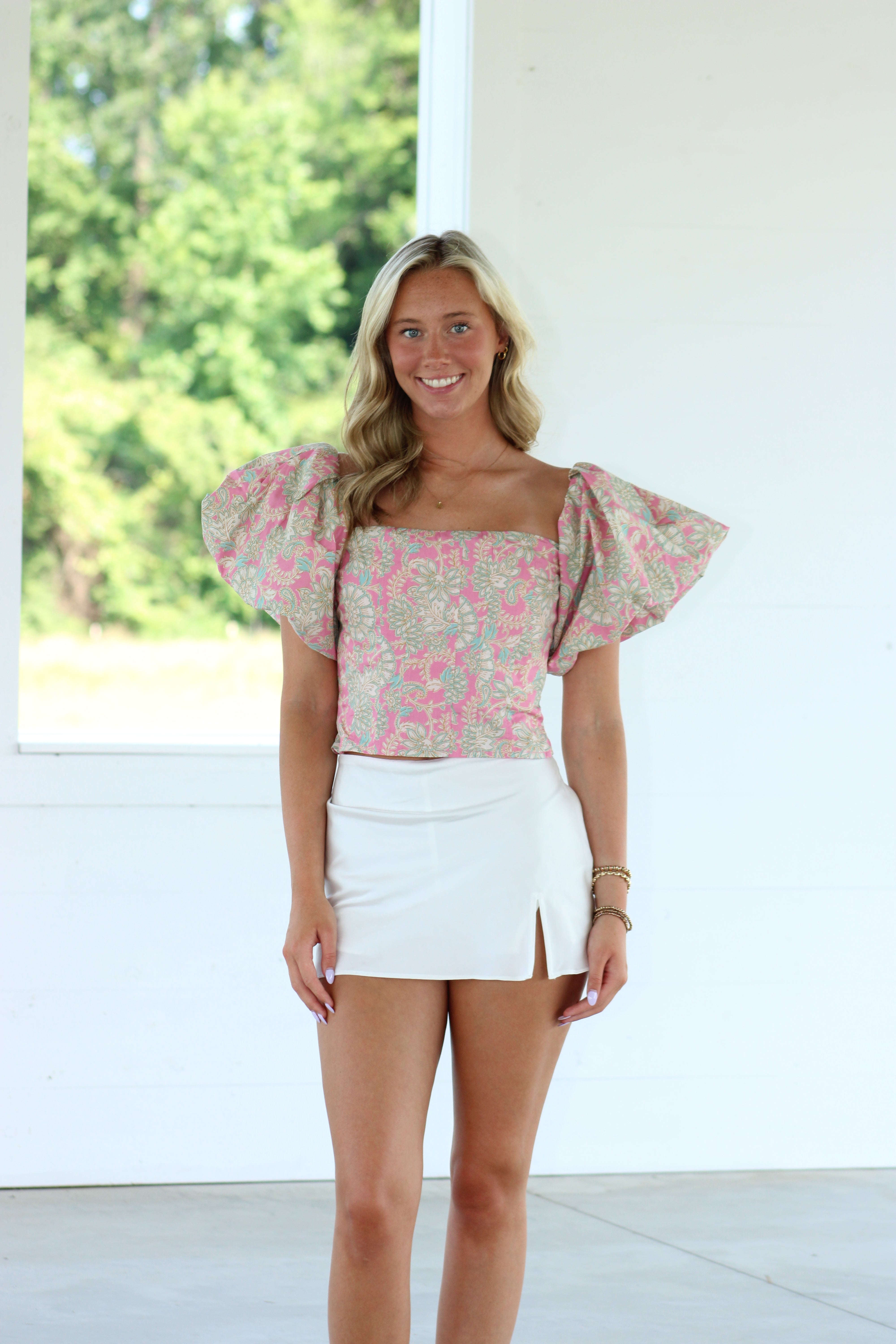 Alistair Satin Skirt - White