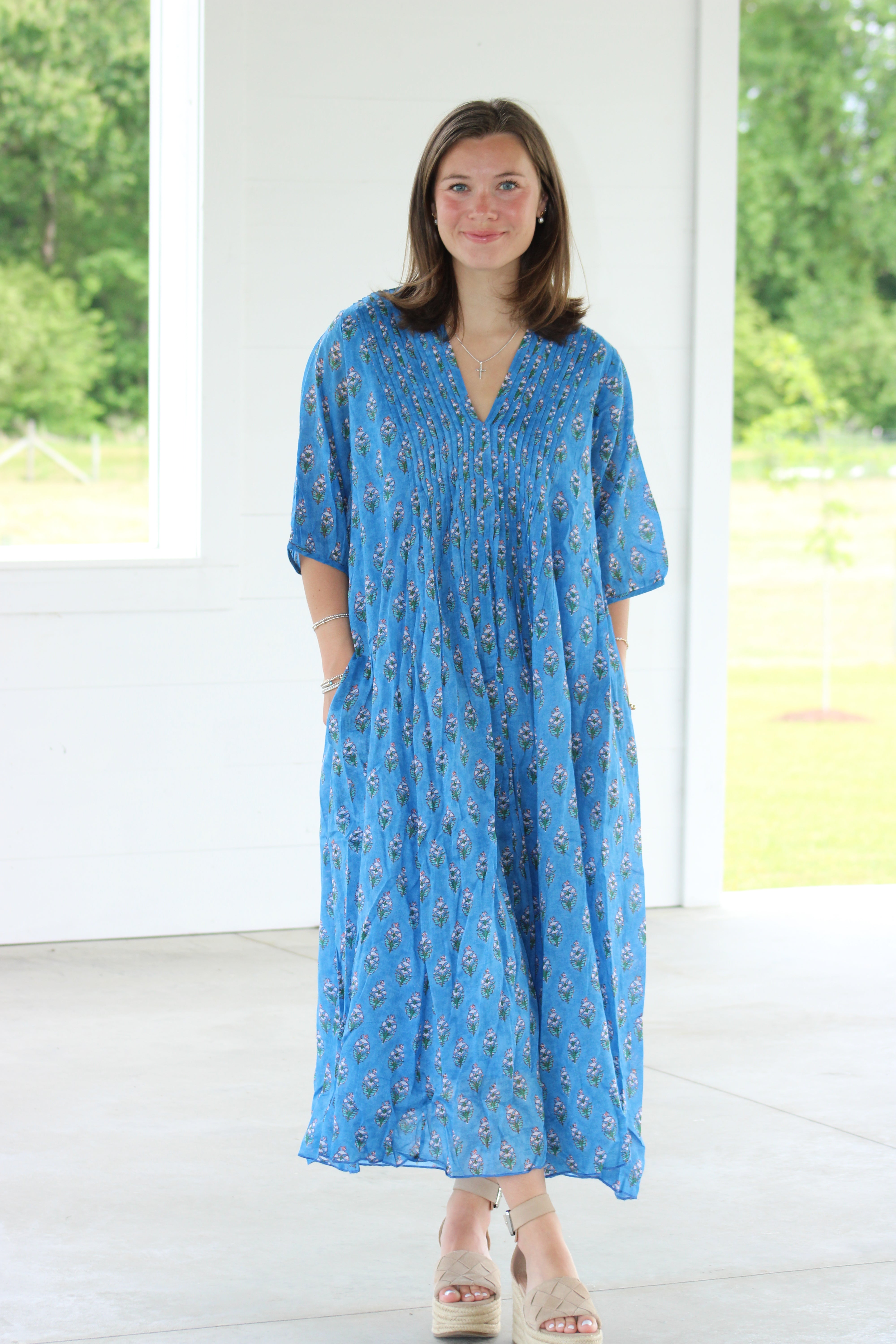 Aruba Midi Dress - Blue & Green