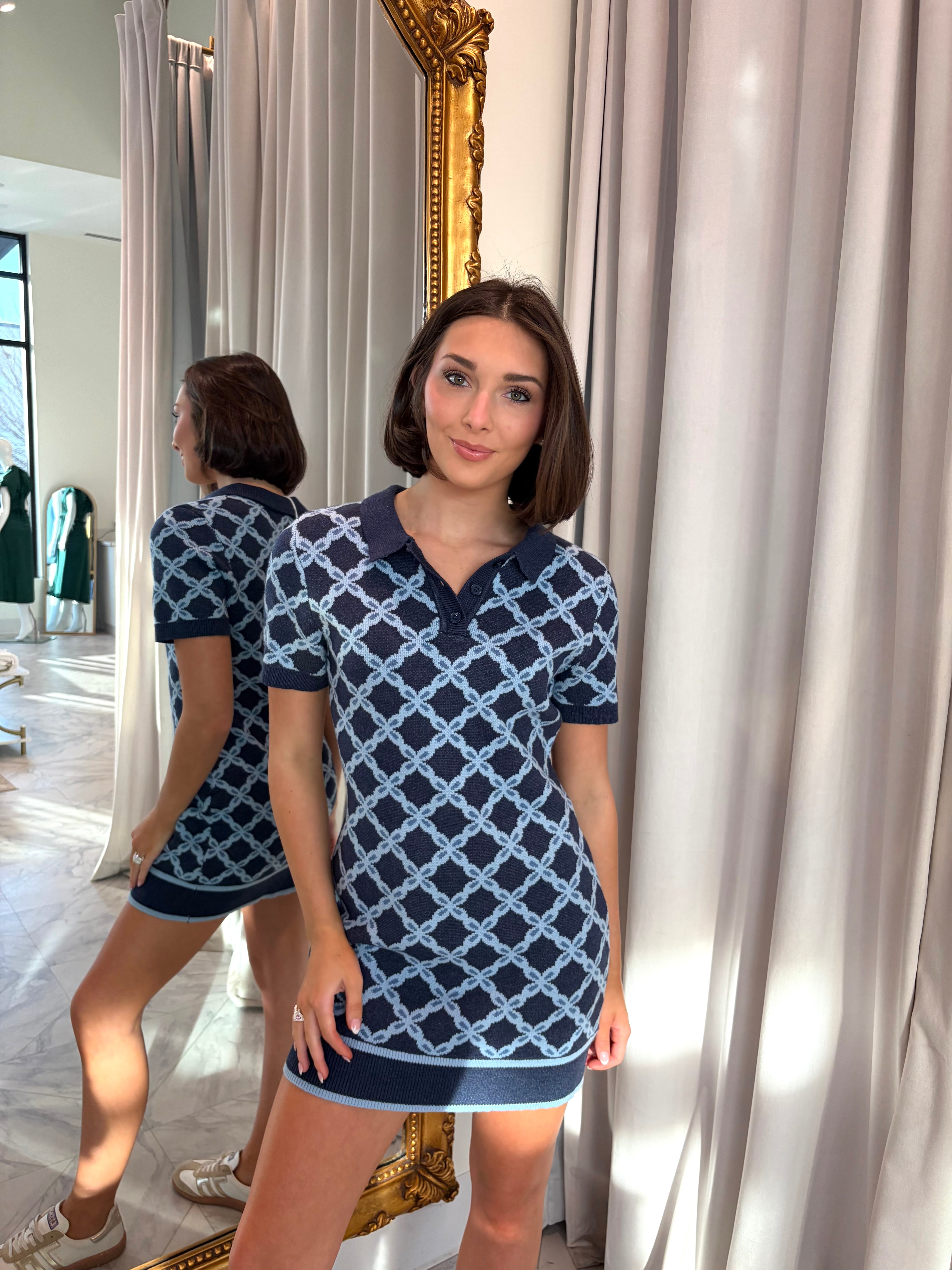 Joyce Sweater Dress - Blue Multi