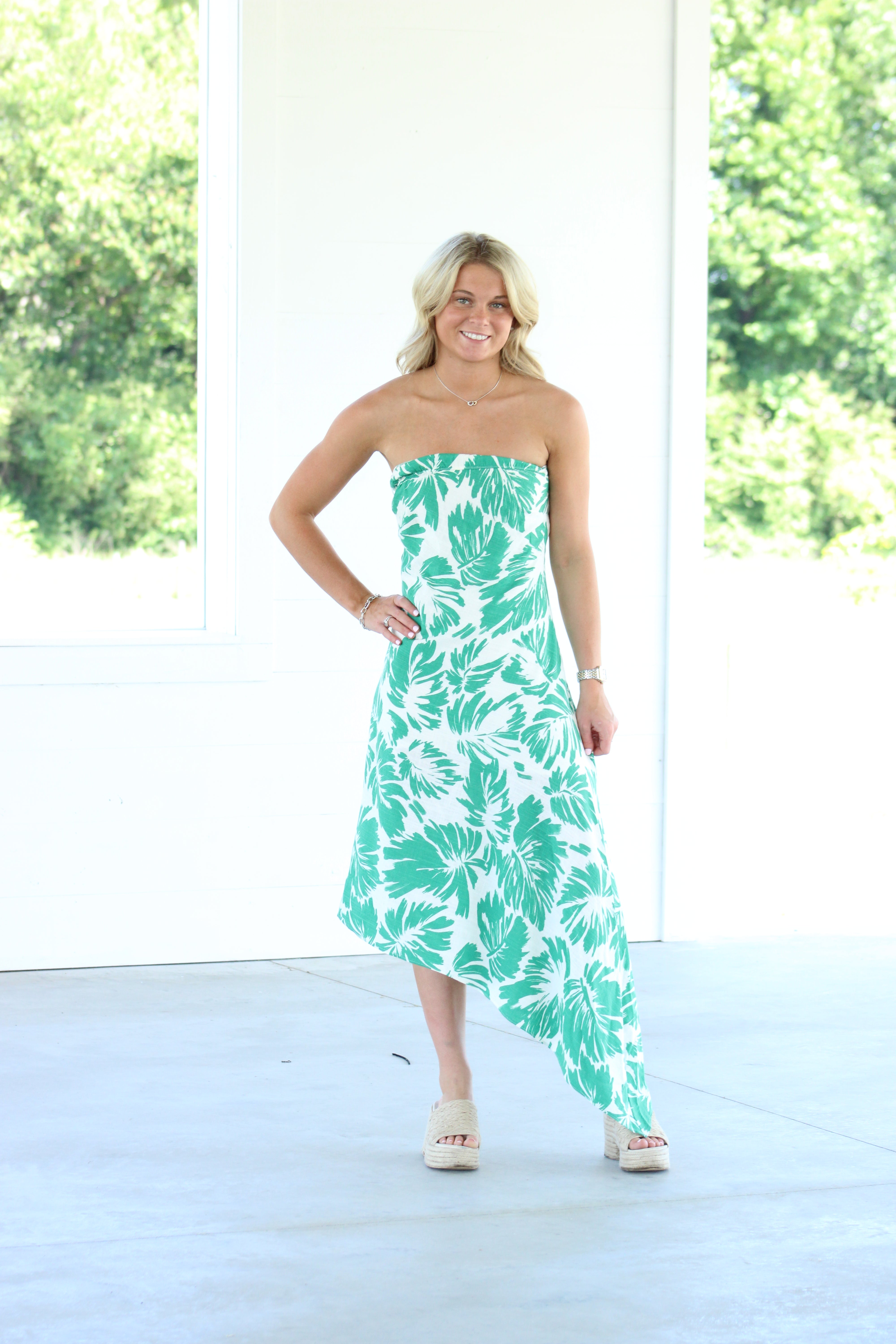 Florida Keys Midi Dress - Green