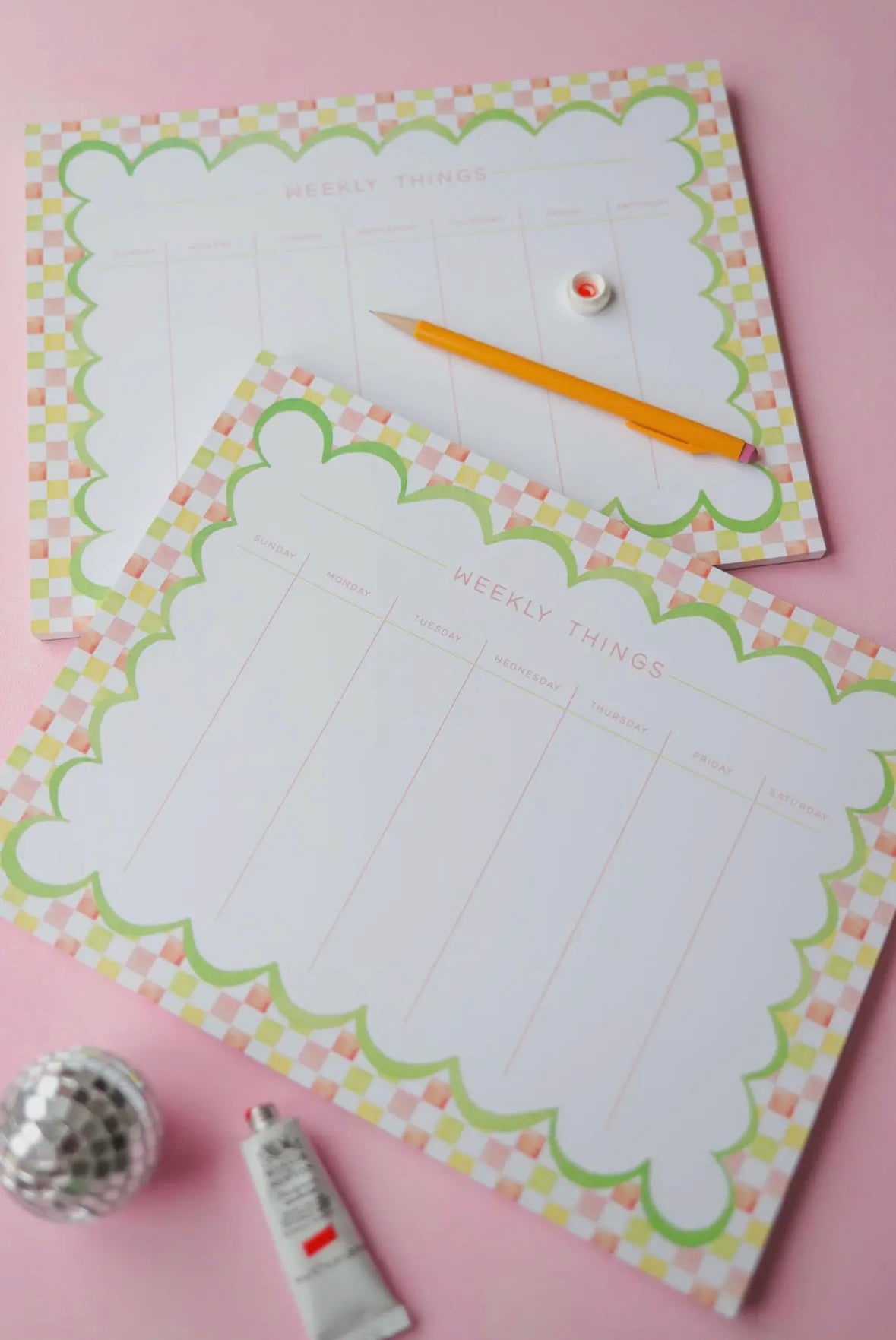 Whimsical Weekly Things Checker Print Notepad