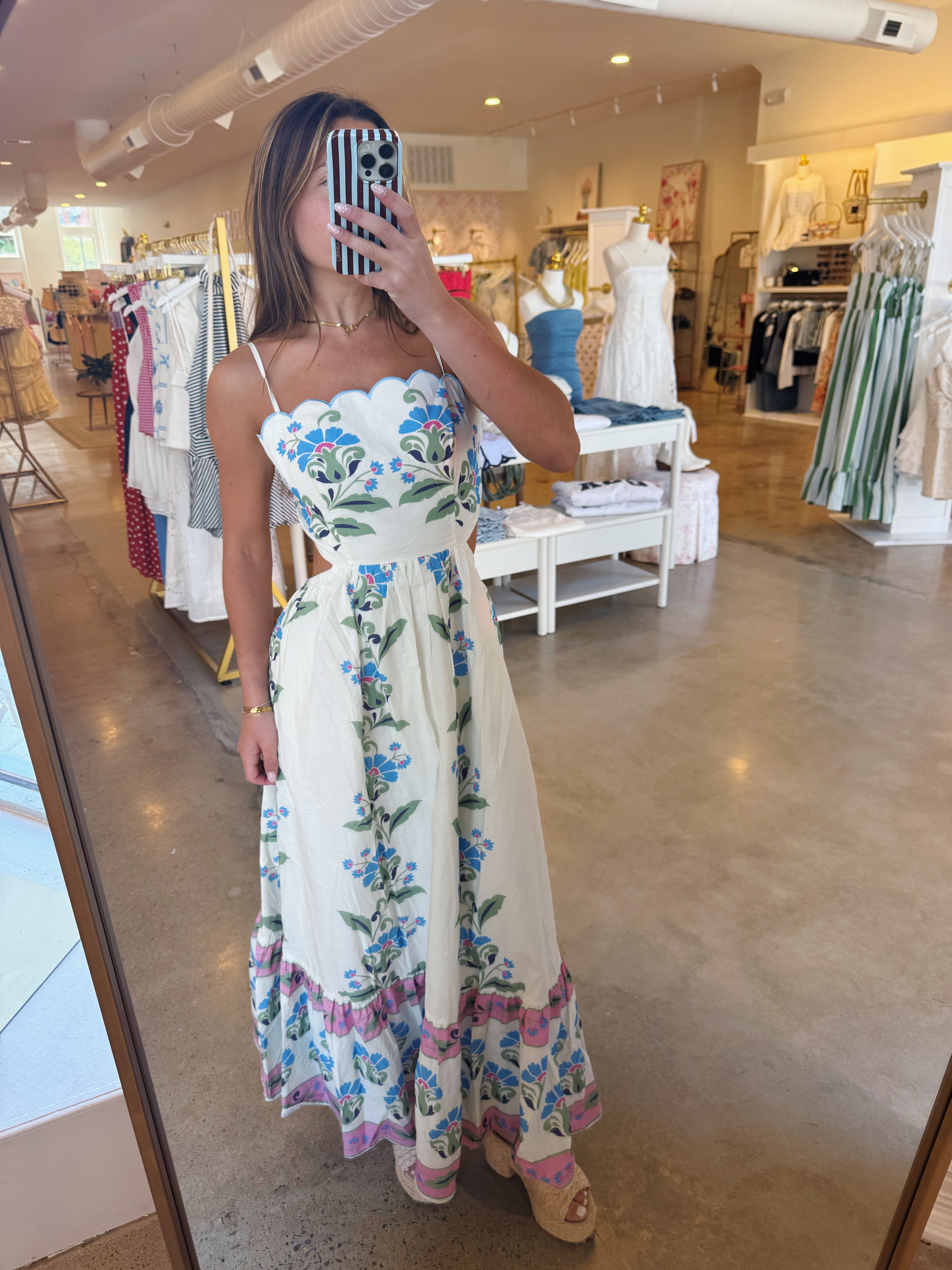 Charlotte Maxi Dress - White Floral