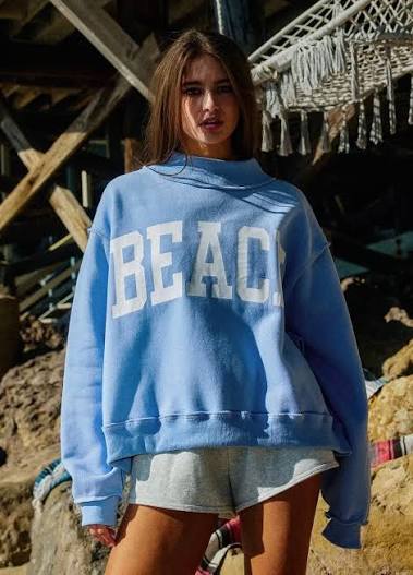 BEACH Mockneck - Blue