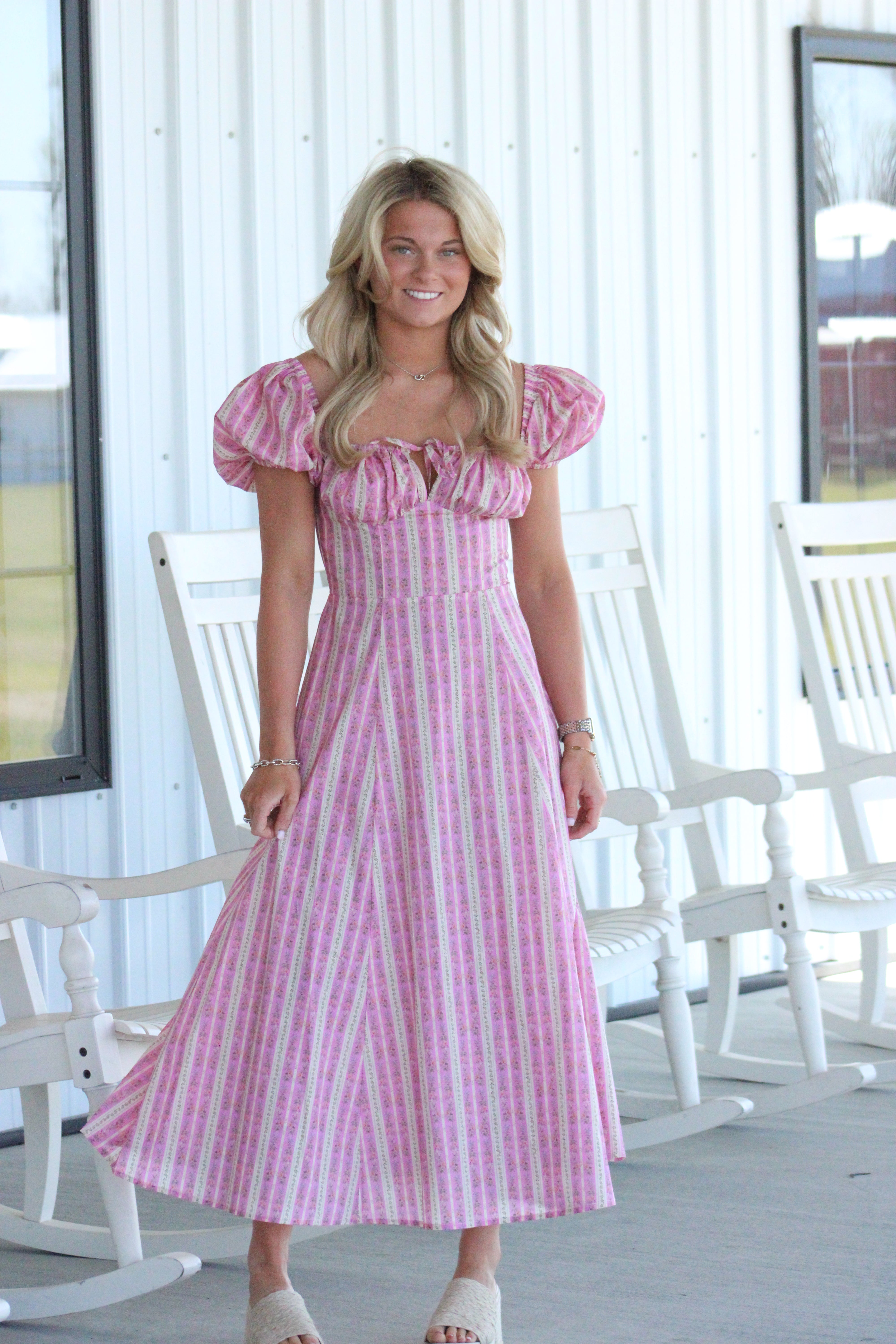 Melody Puff Sleeve Midi Dress