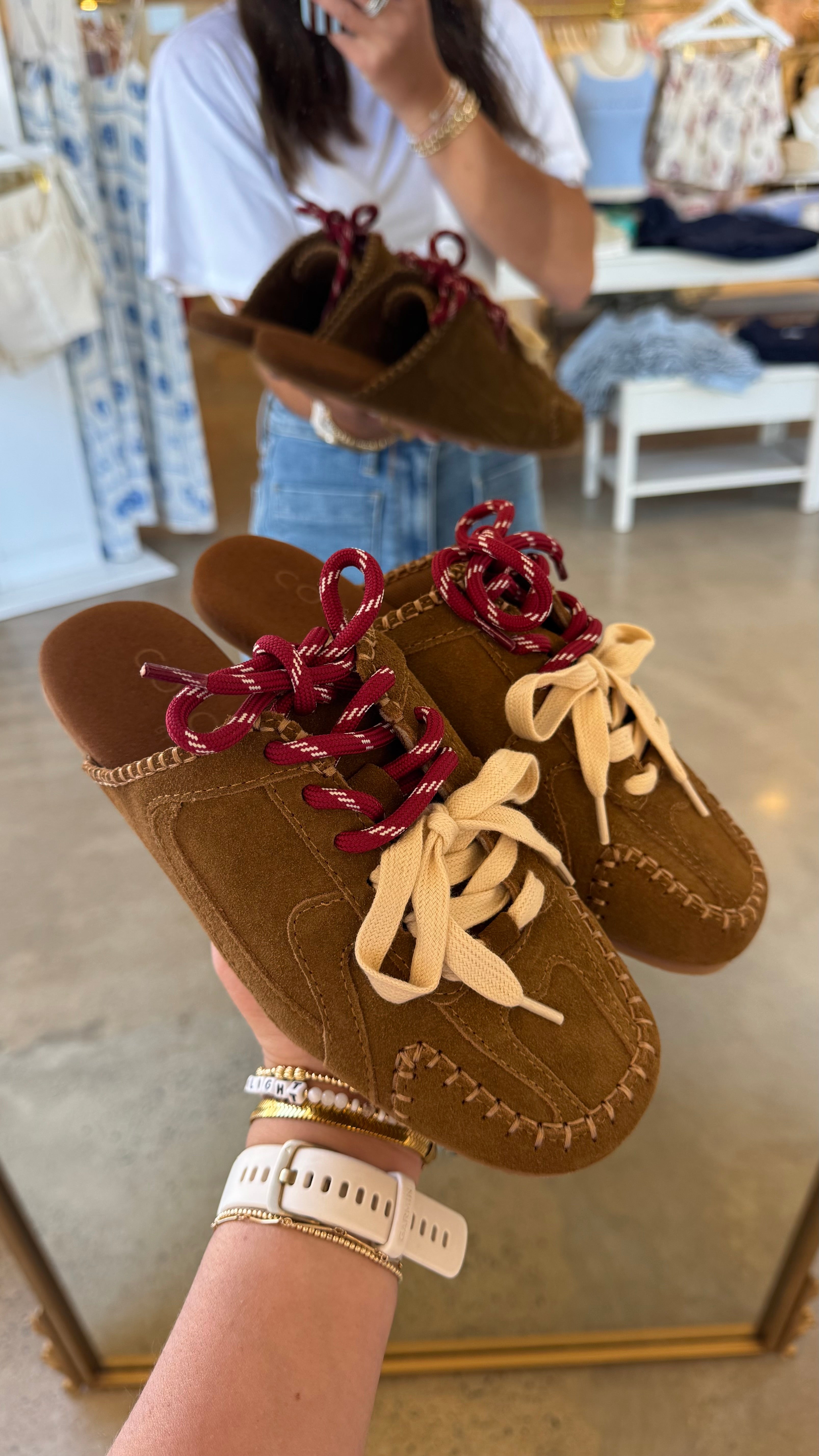 Devyn Sneaker Mules - Brown Suede