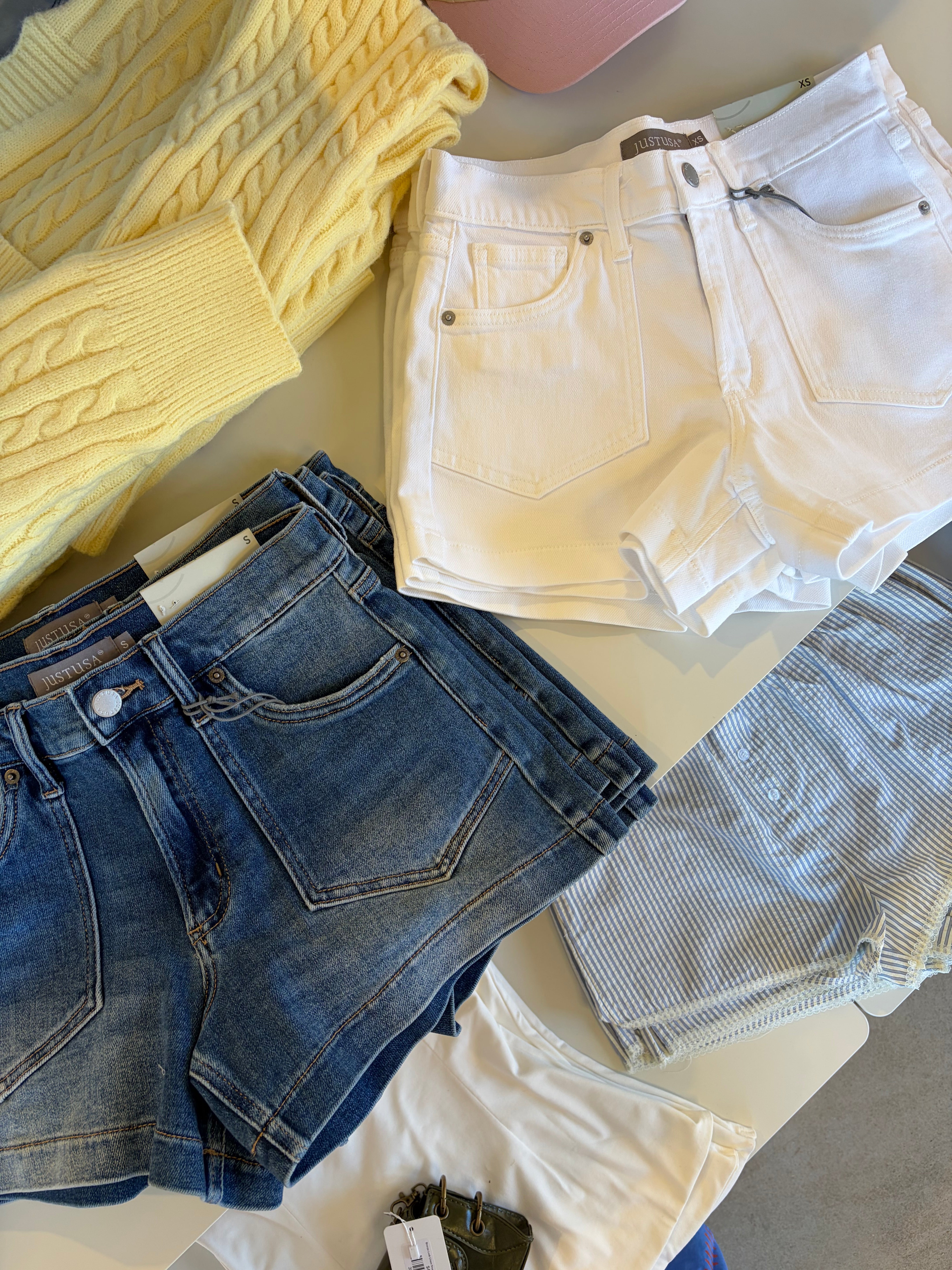 Krissy Denim Shorts - White