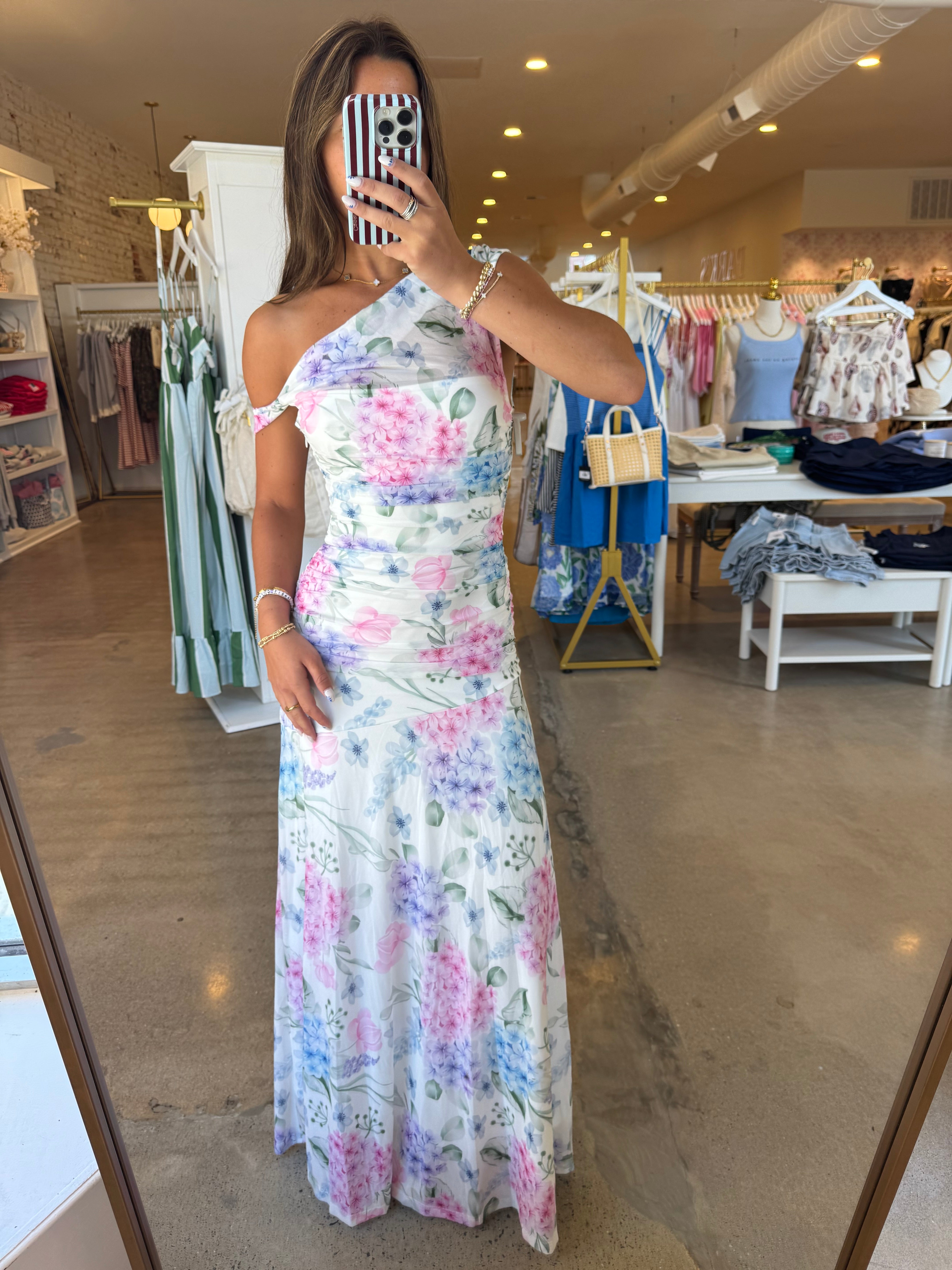 Lexi Floral Formal Dress - Blue/Pink Multi