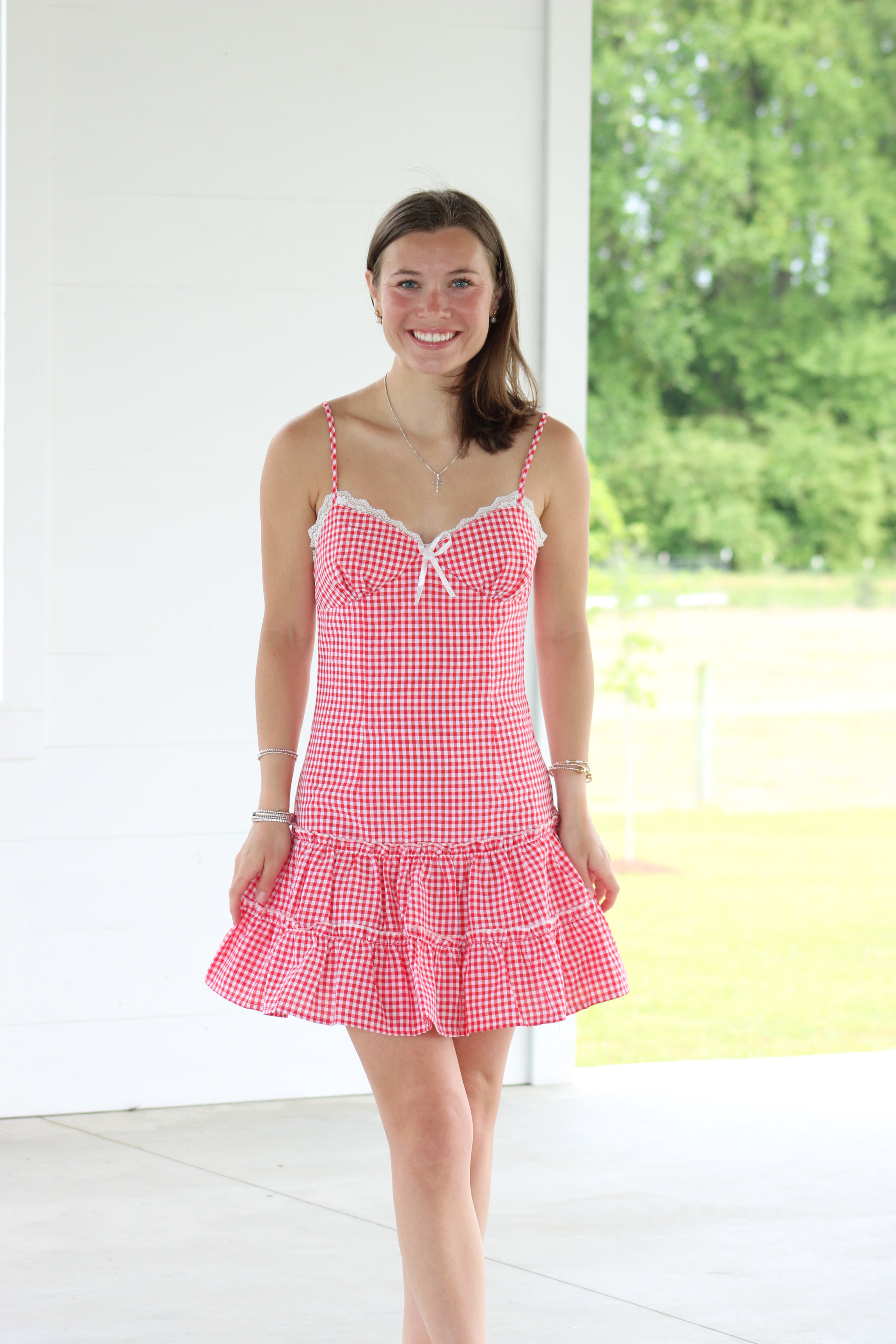 Perfect Day Mini Dress - Red Checkered