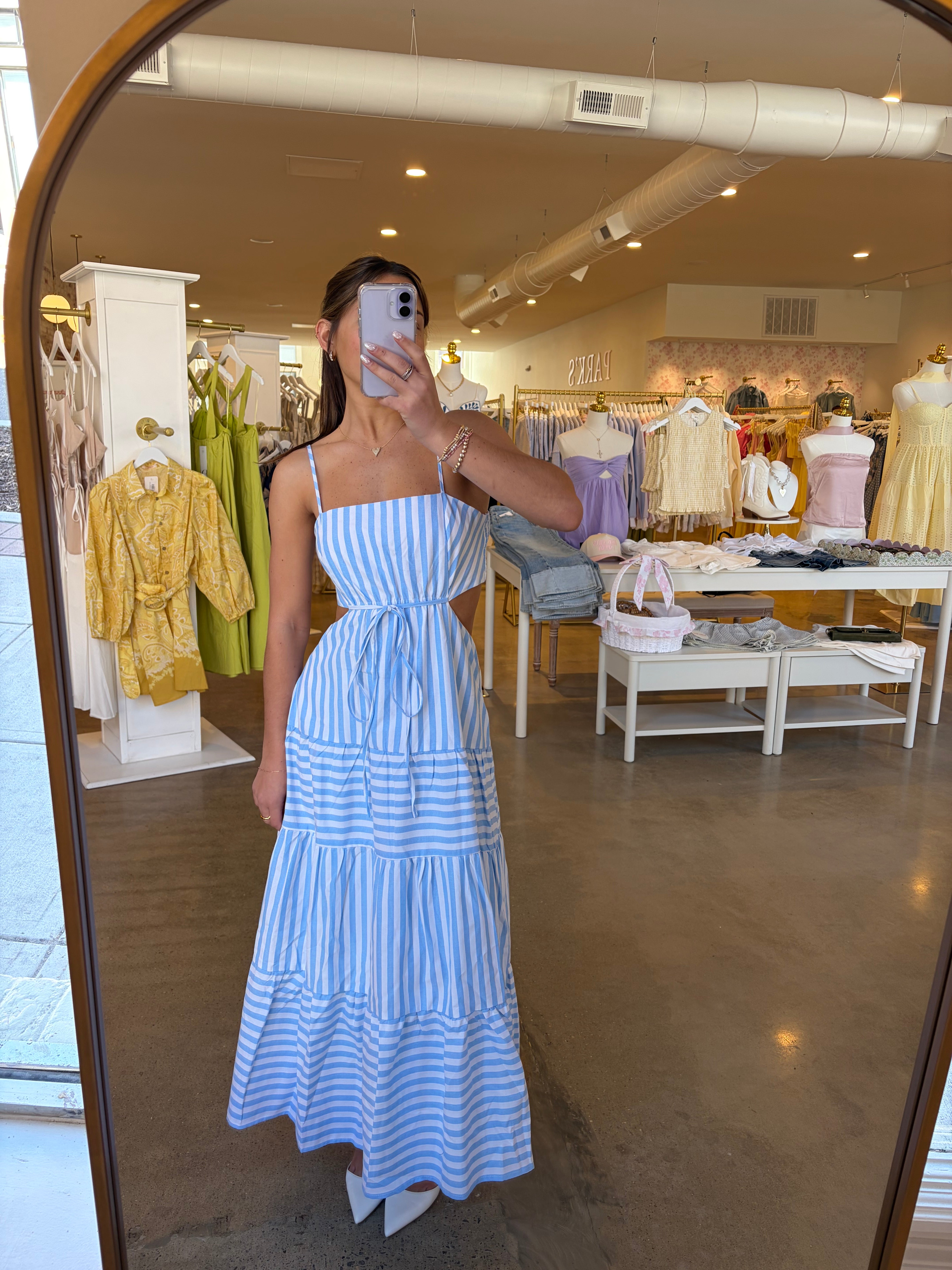 Ocean Drive Midi Cut Out Dress - Blue