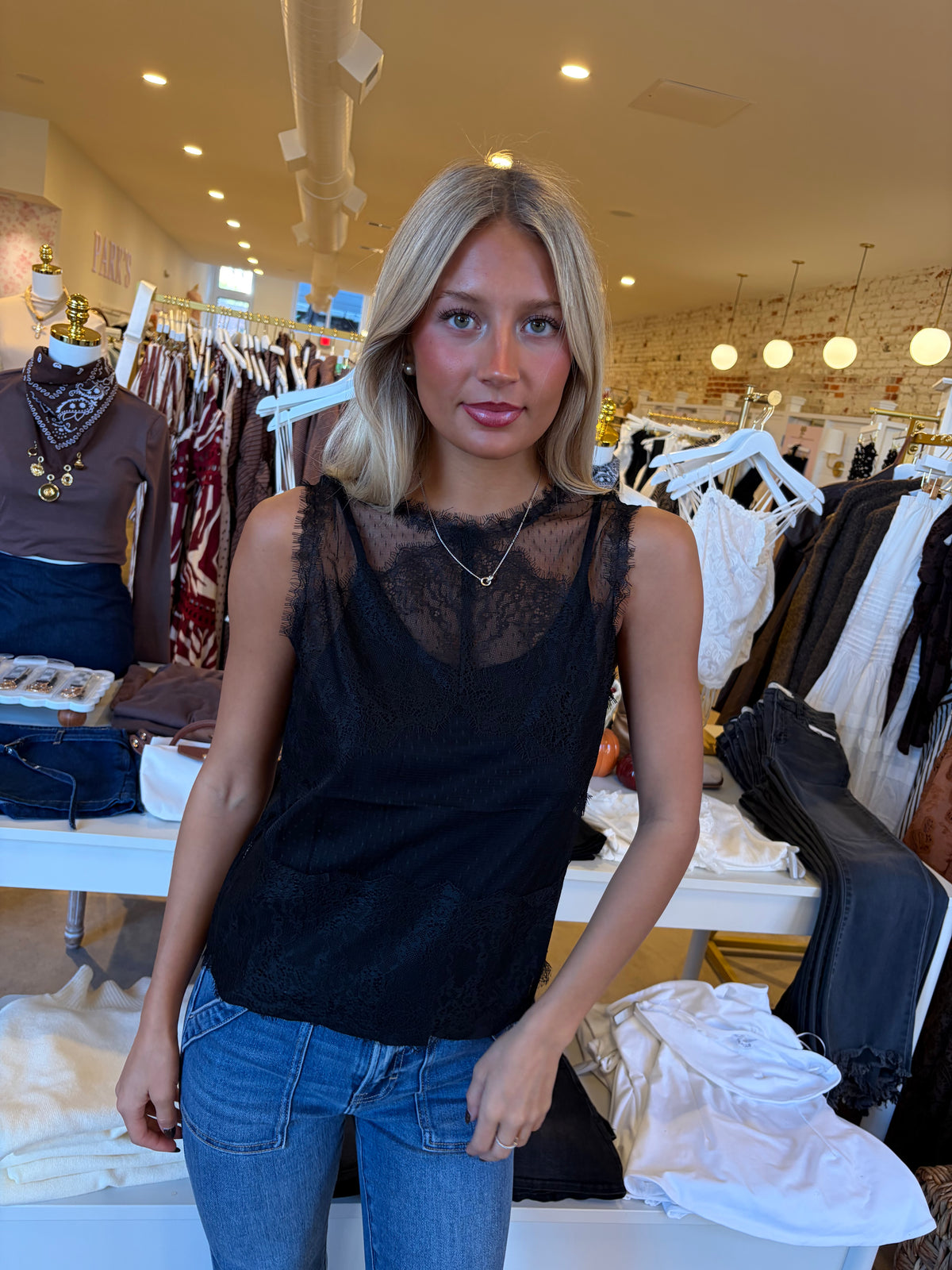 Callie Lace Top - Black