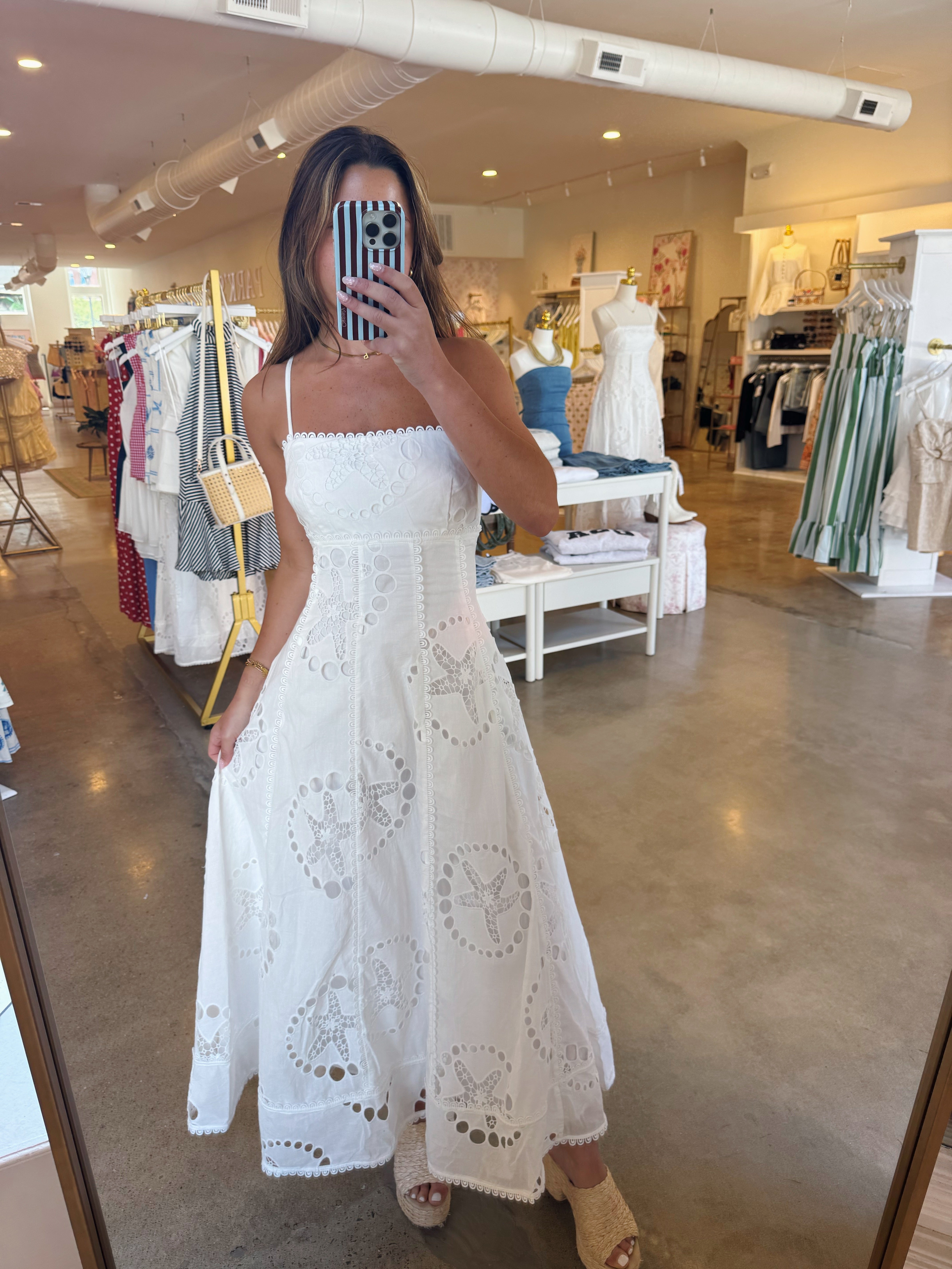 Frannie Eyelet Maxi Dress - White