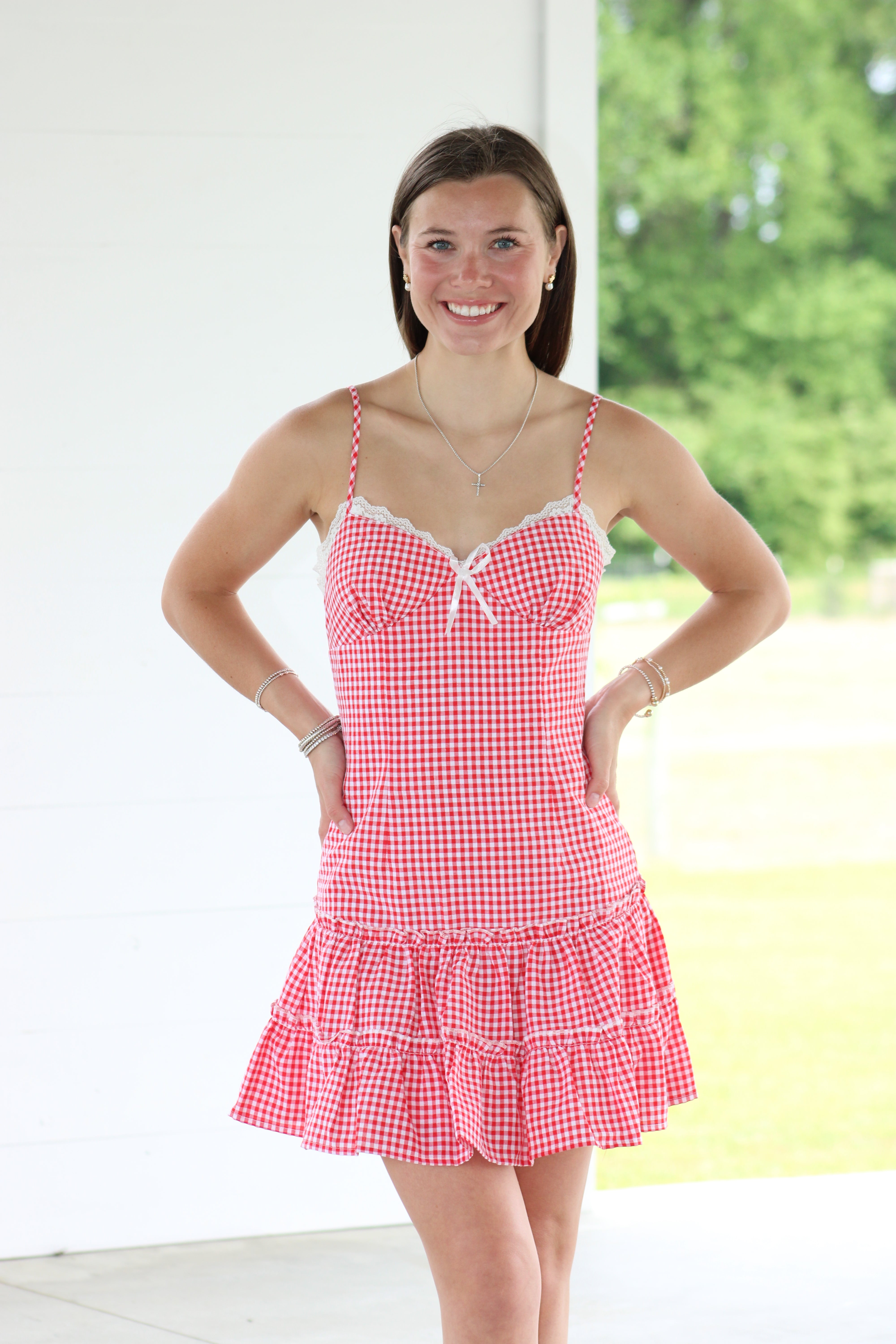 Perfect Day Mini Dress - Red Checkered