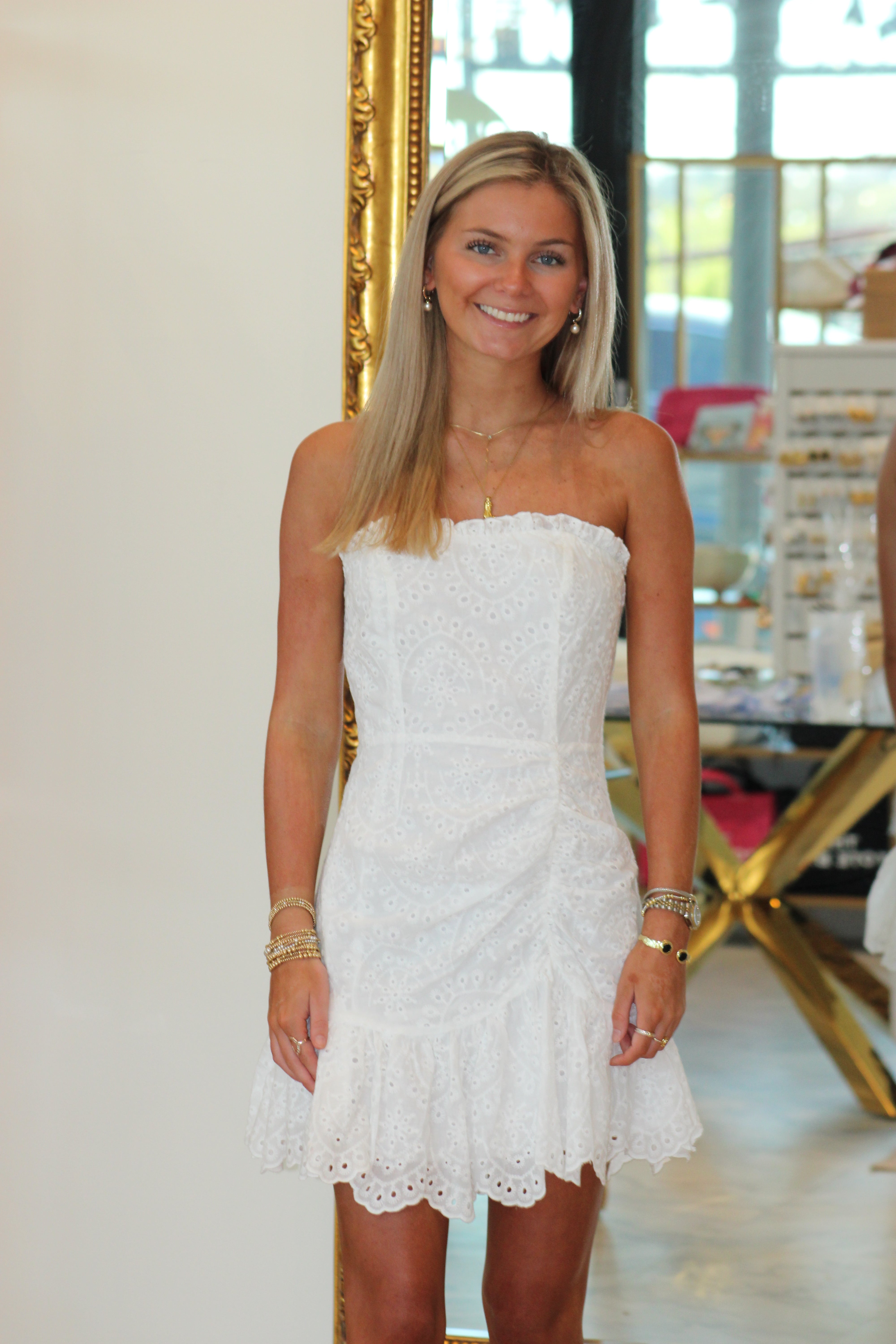 Positano Nights Mini Dress - White