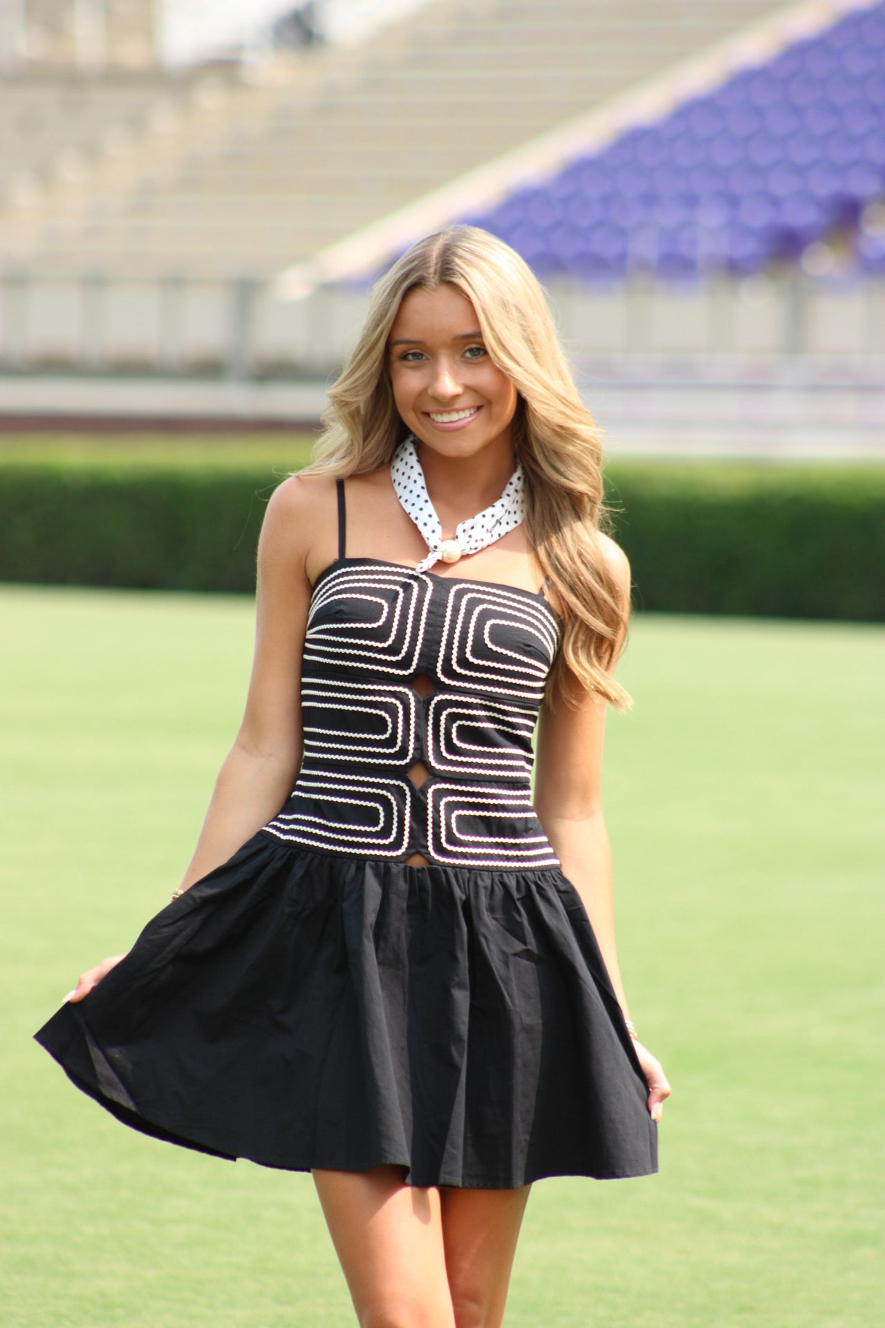 She's Got It All Embroidered Mini Dress - Black
