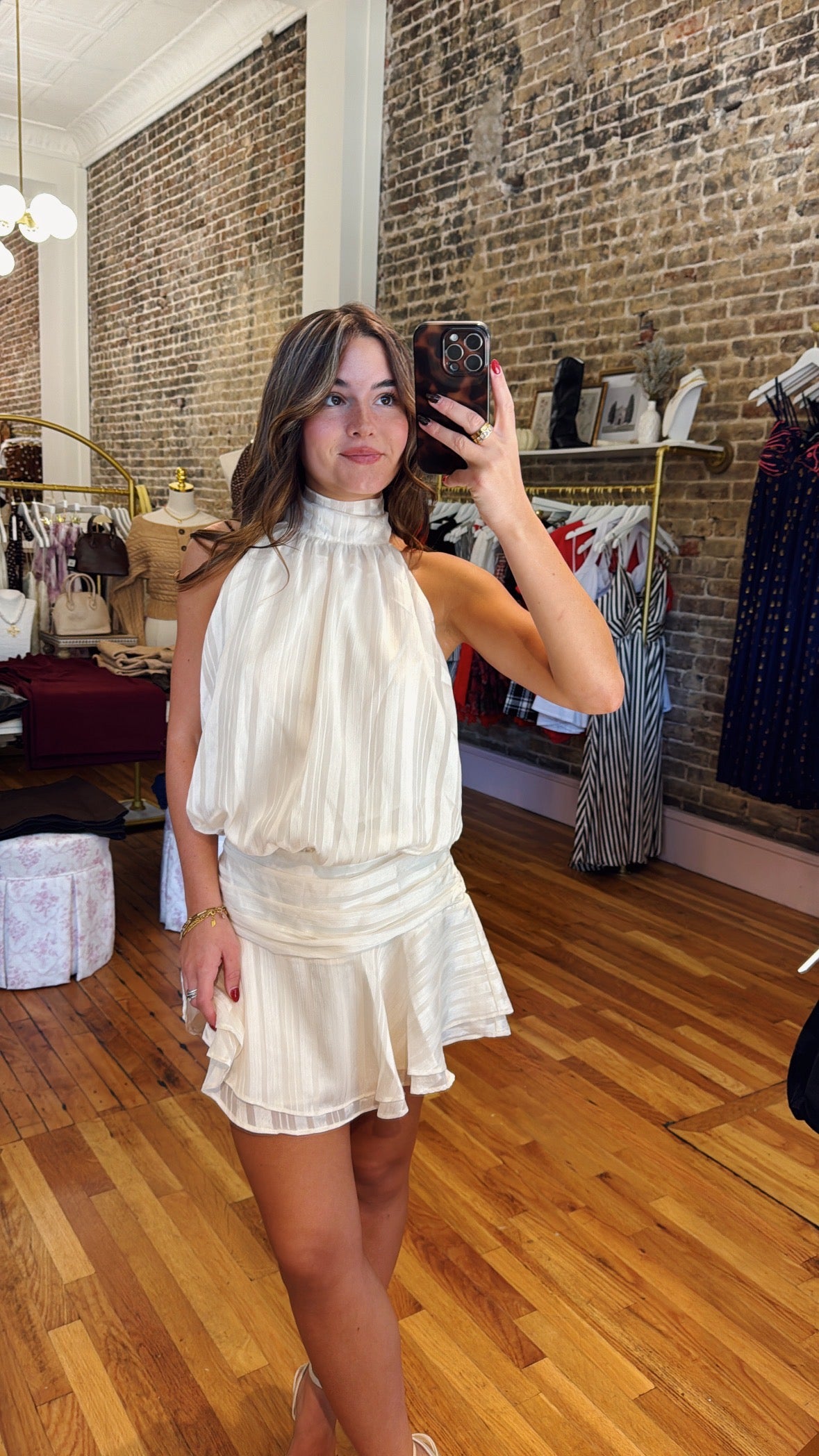 Private Paradise Satin Drop Waist Mini Dress - Ivory