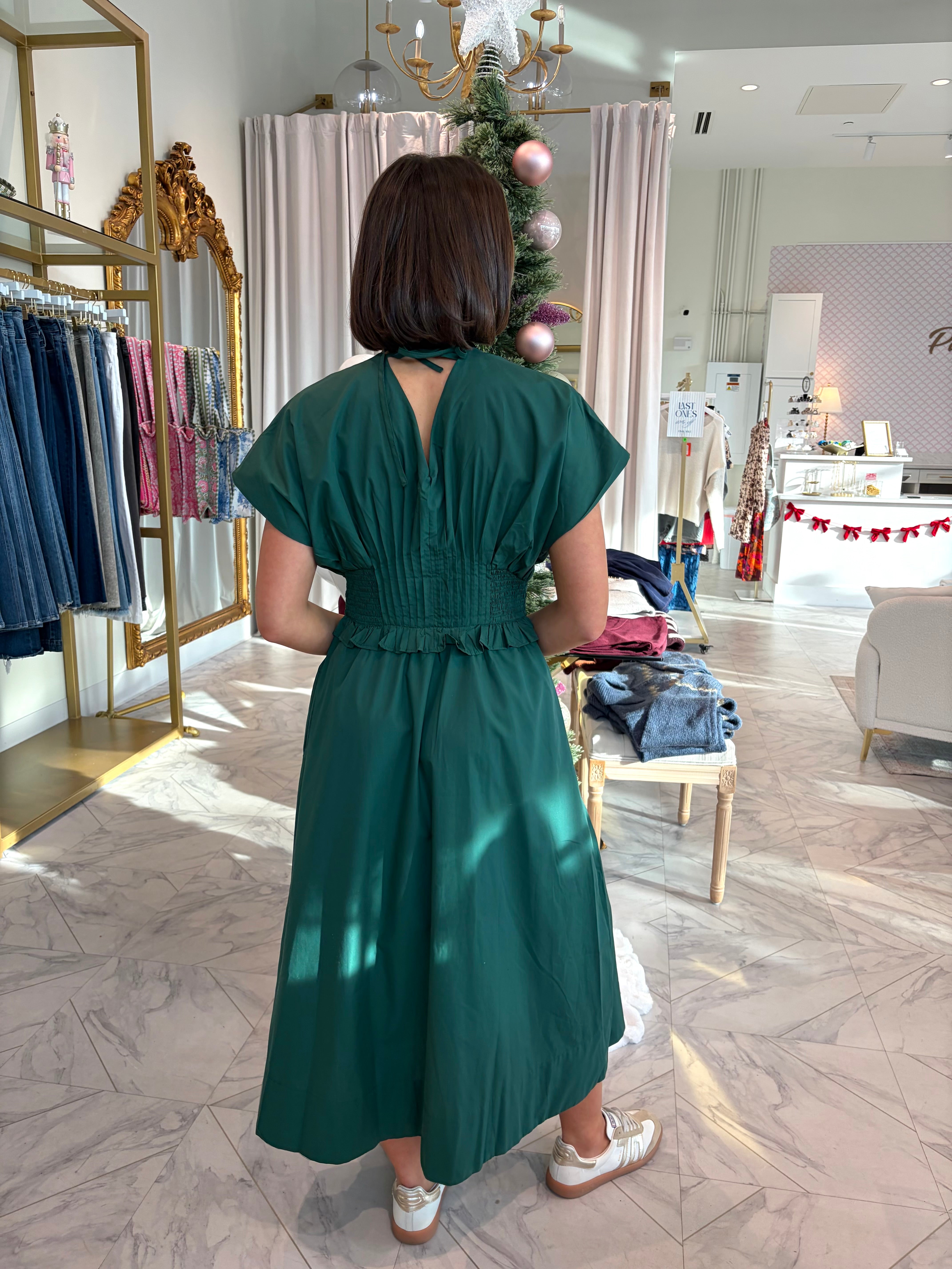 Effortless Midi Dress - Hunter Green