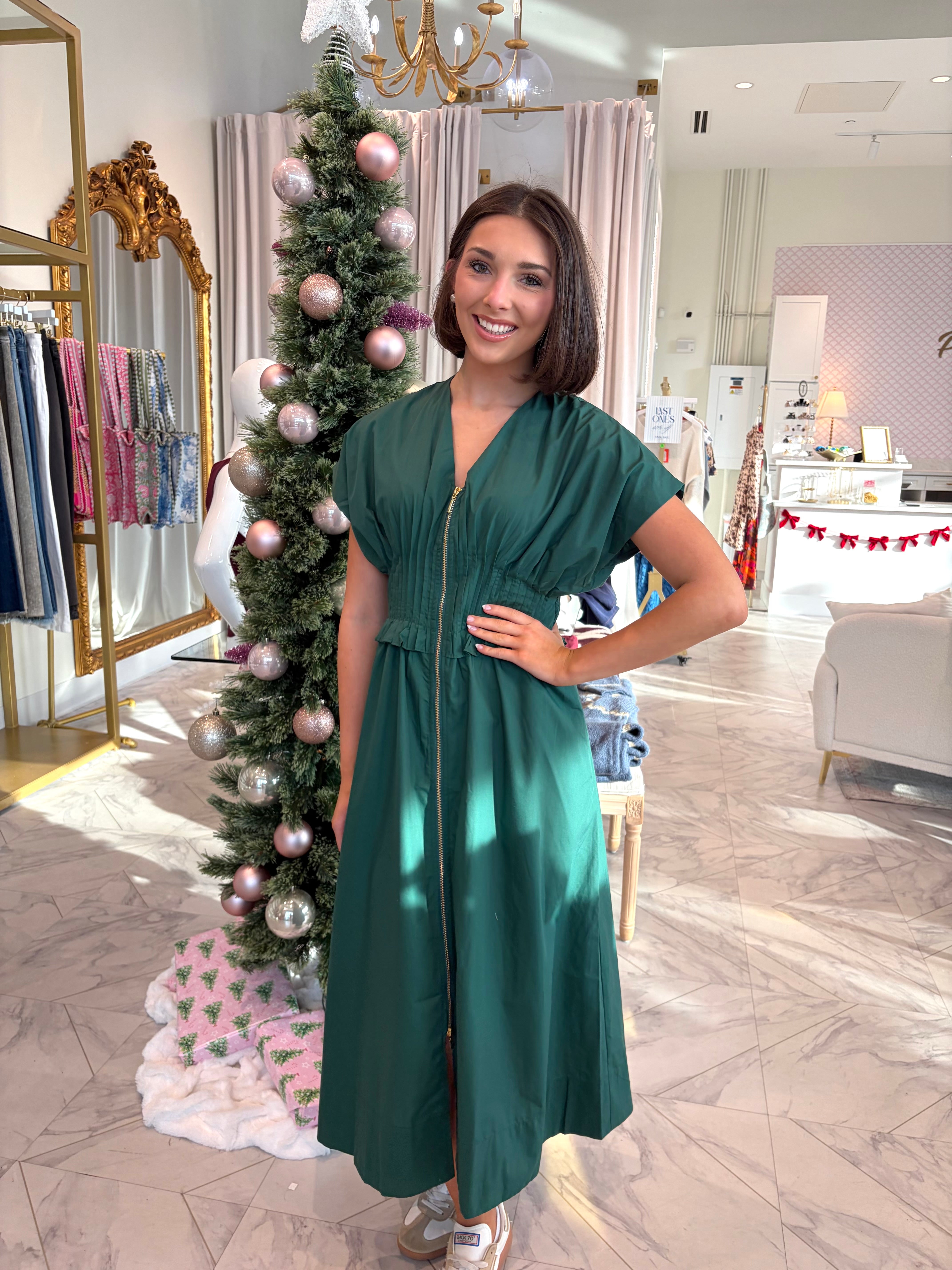 Effortless Midi Dress - Hunter Green