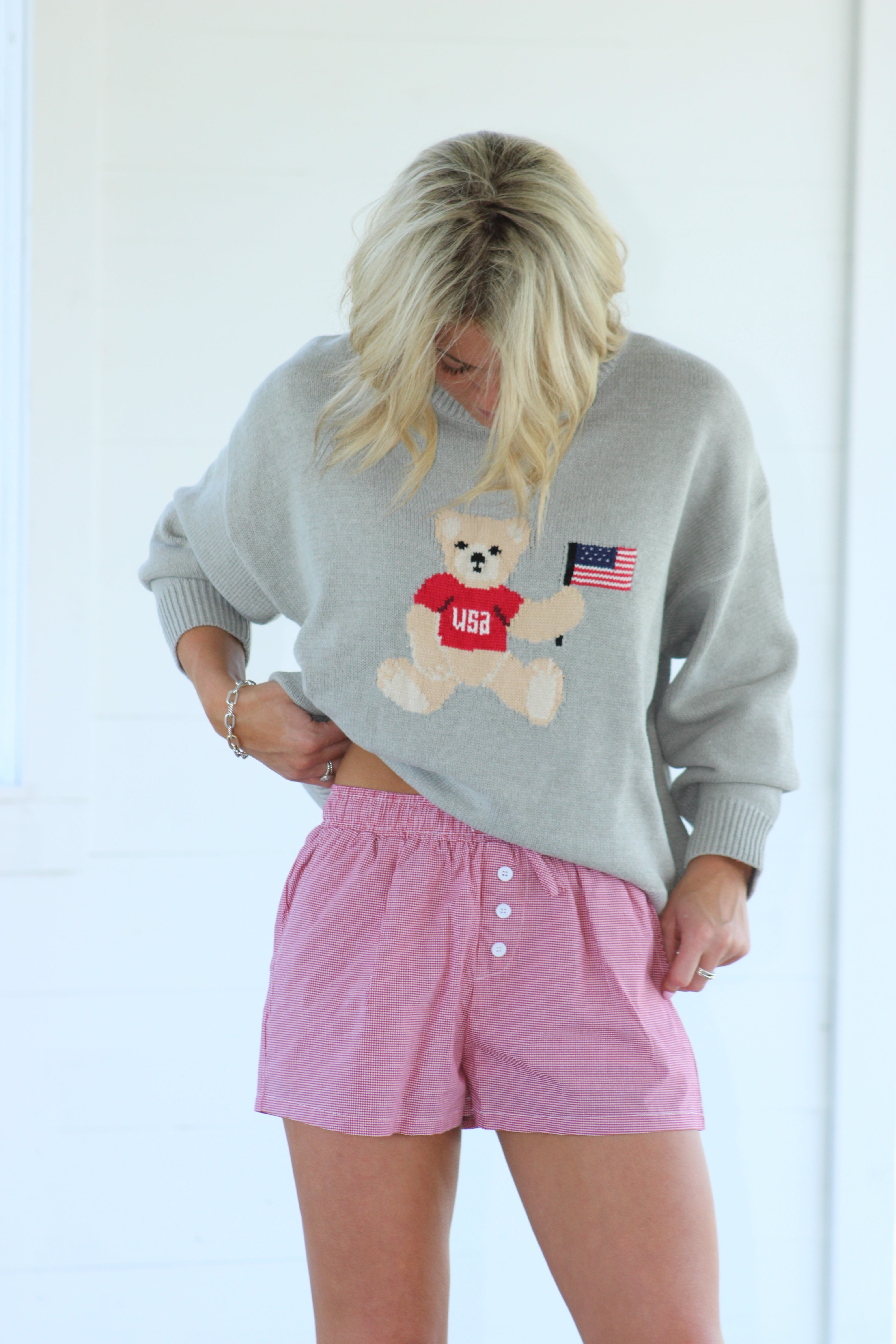 Fired Up Checkered Shorts - Red