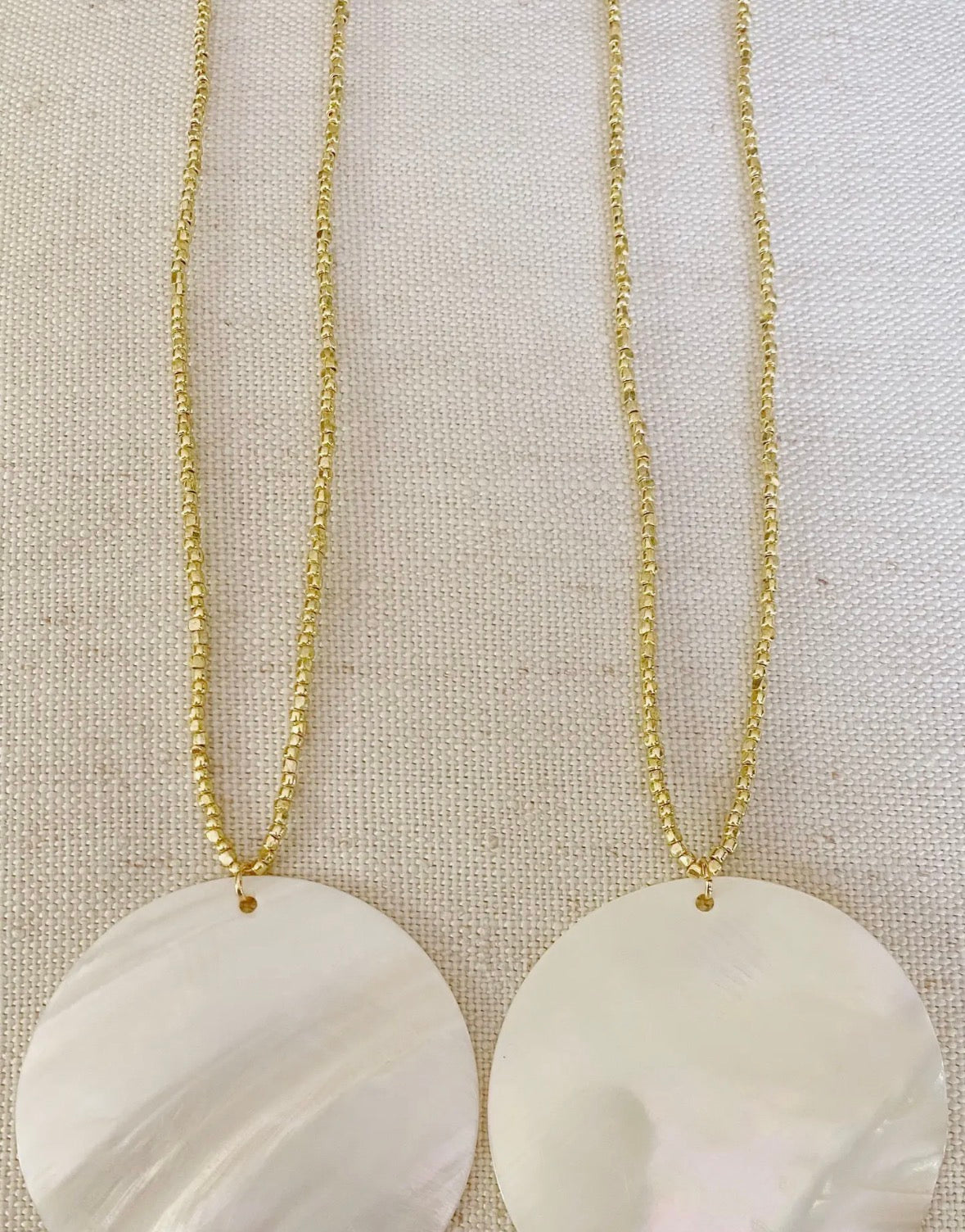 Mother of Pearl Disc Necklace