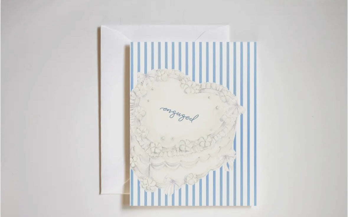 Engaged Cake Greeting Card