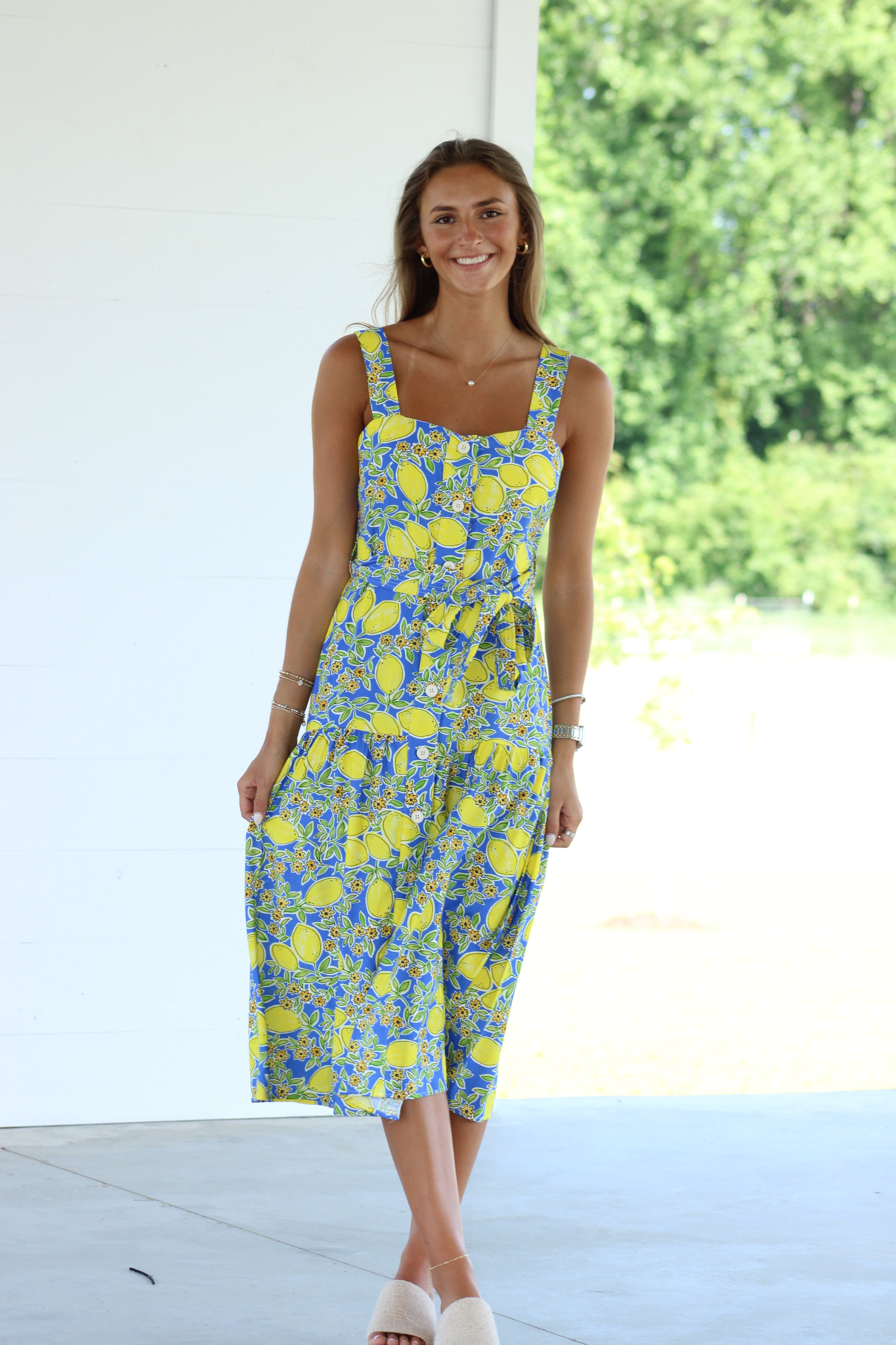 Fresh Vibes Midi Dress - Blue